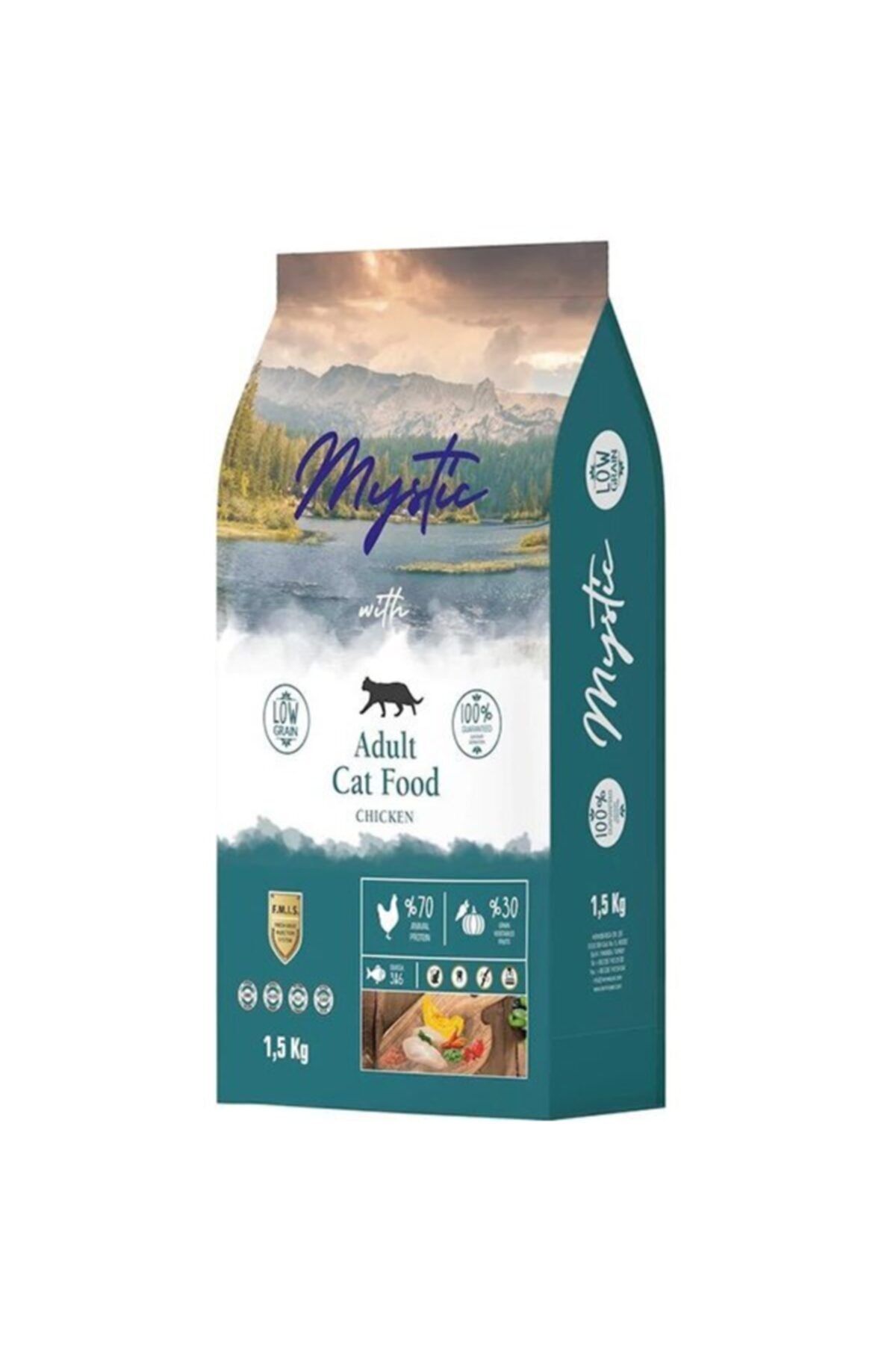 Mystic Az Tahıl Yetiş. Kedi Maması Tavuklu 1,5 Kg