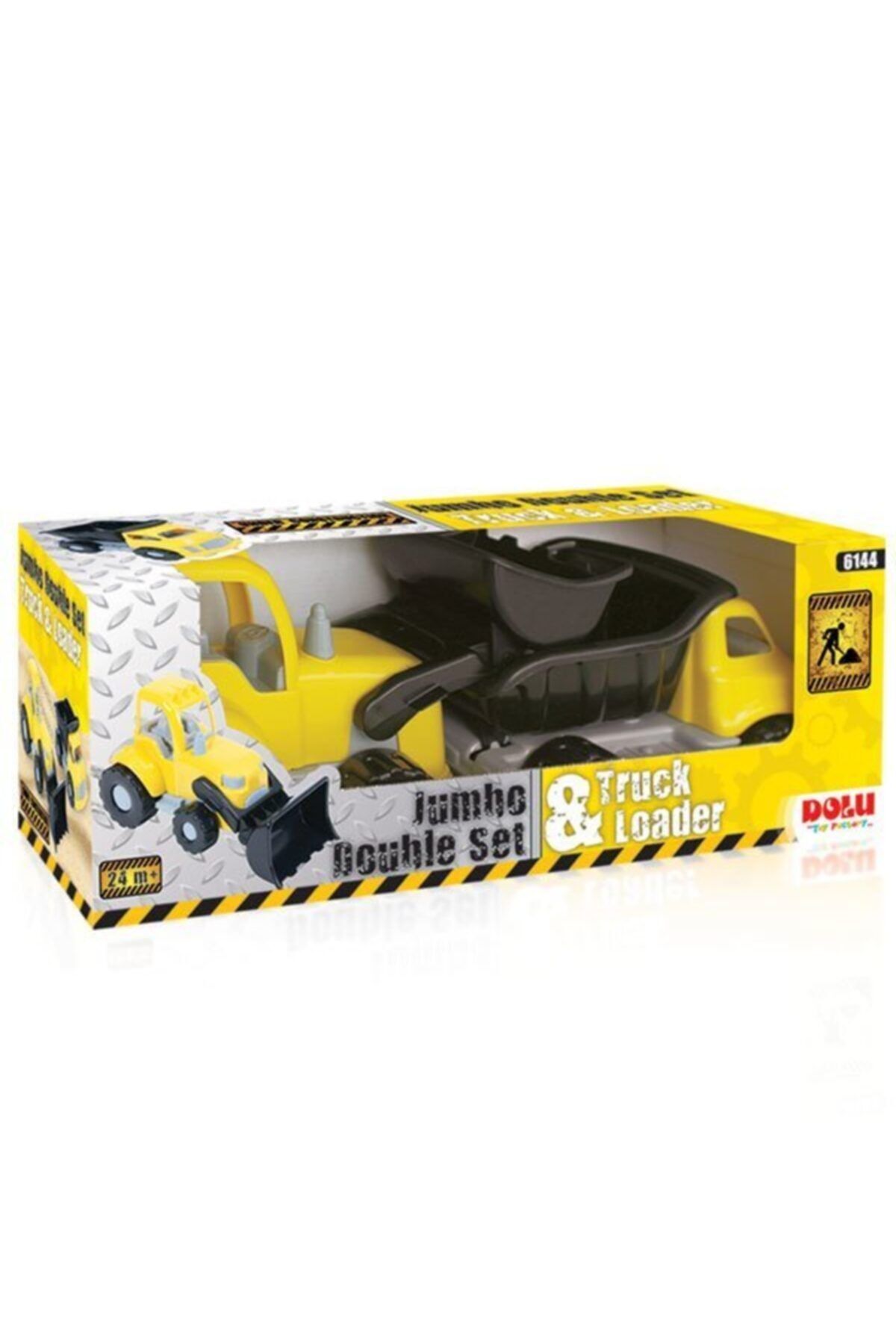 DOLU OYUNCAK 6144 Dolu, Jumbo Ikili Kamyon-dozer Set