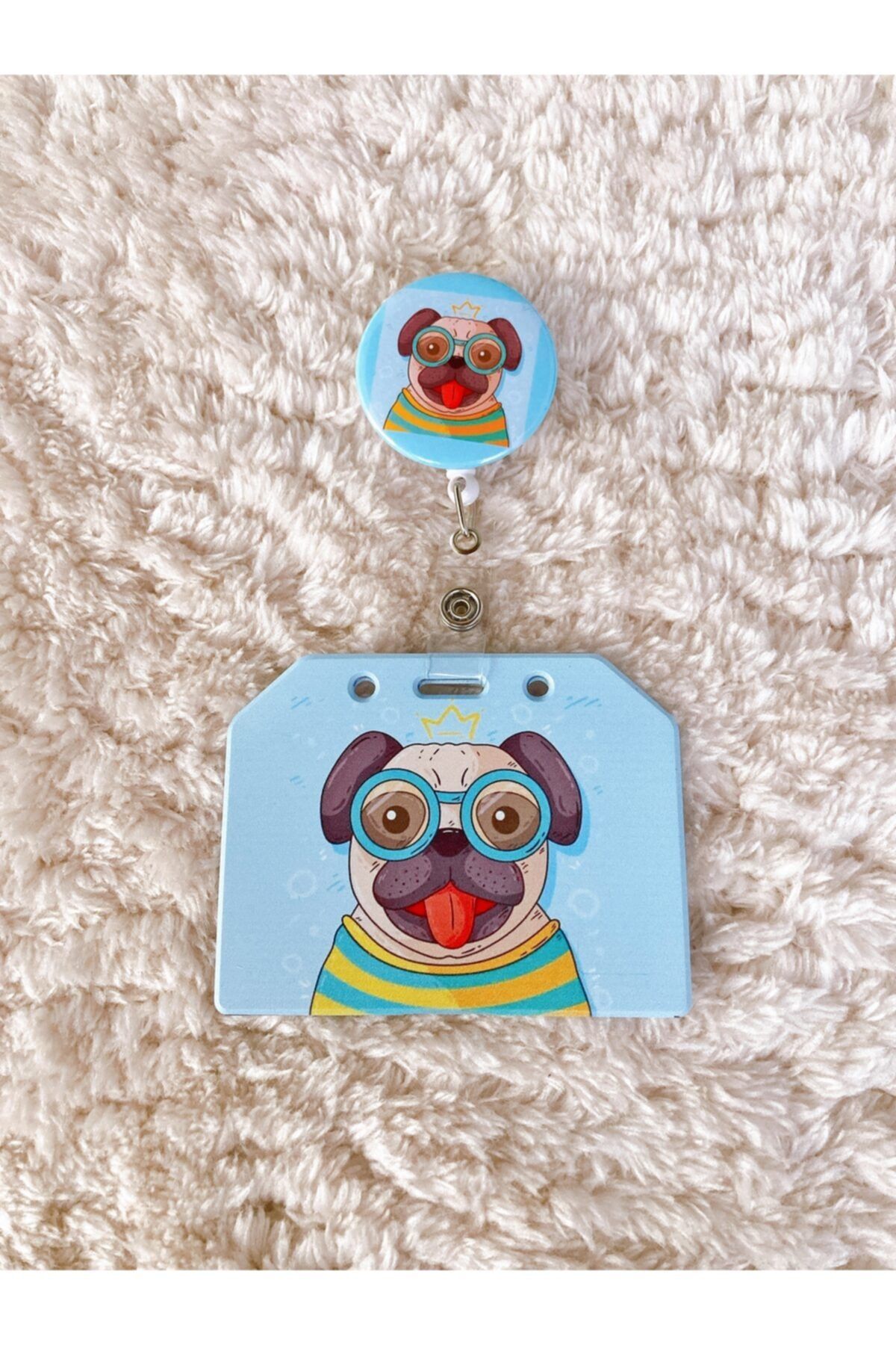 TRN STORE Şirin Pug Yoyo Yatay Kartlık