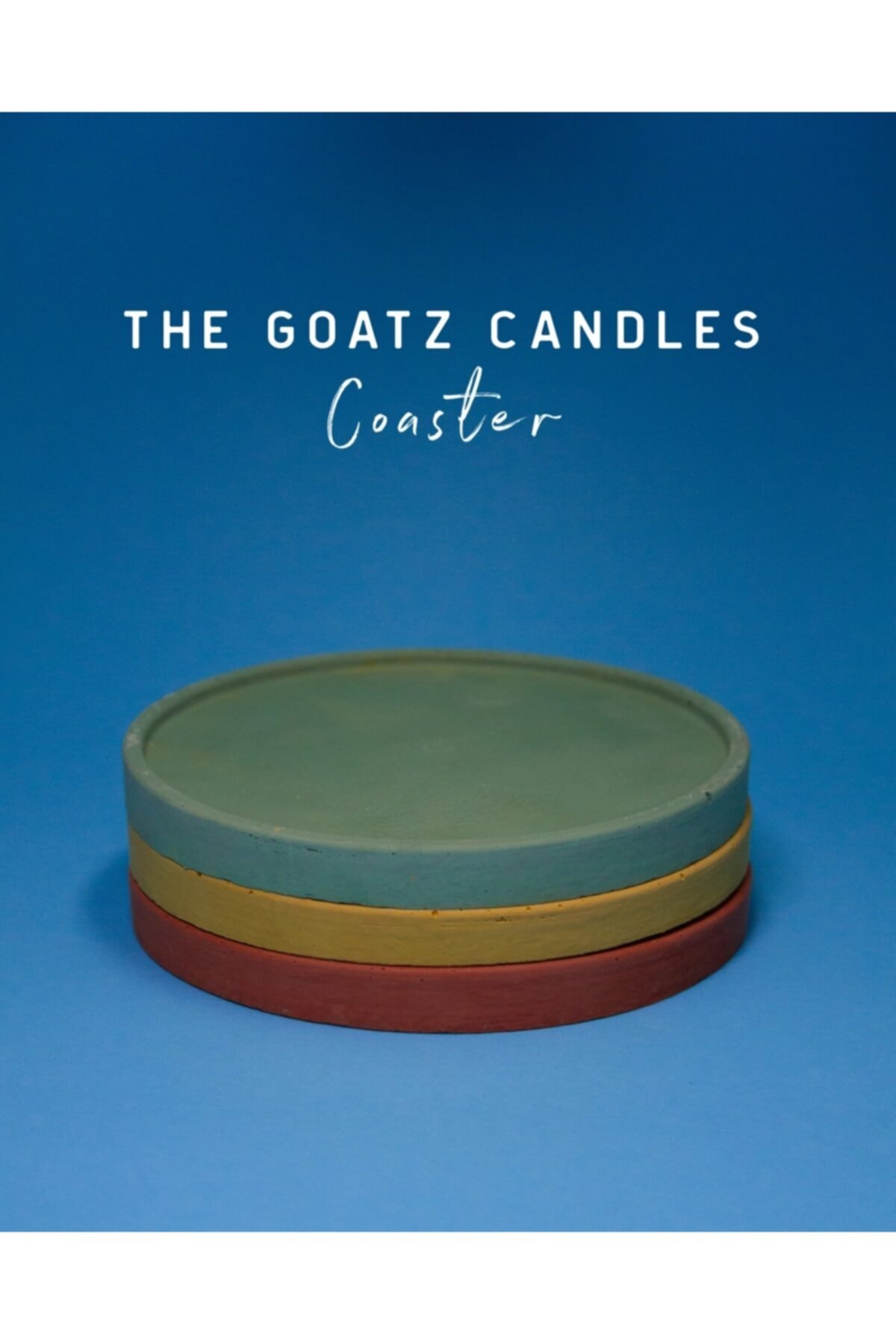 TheGoatzCandles Renkli Beton Bardak Altlığı 3' Lü Set