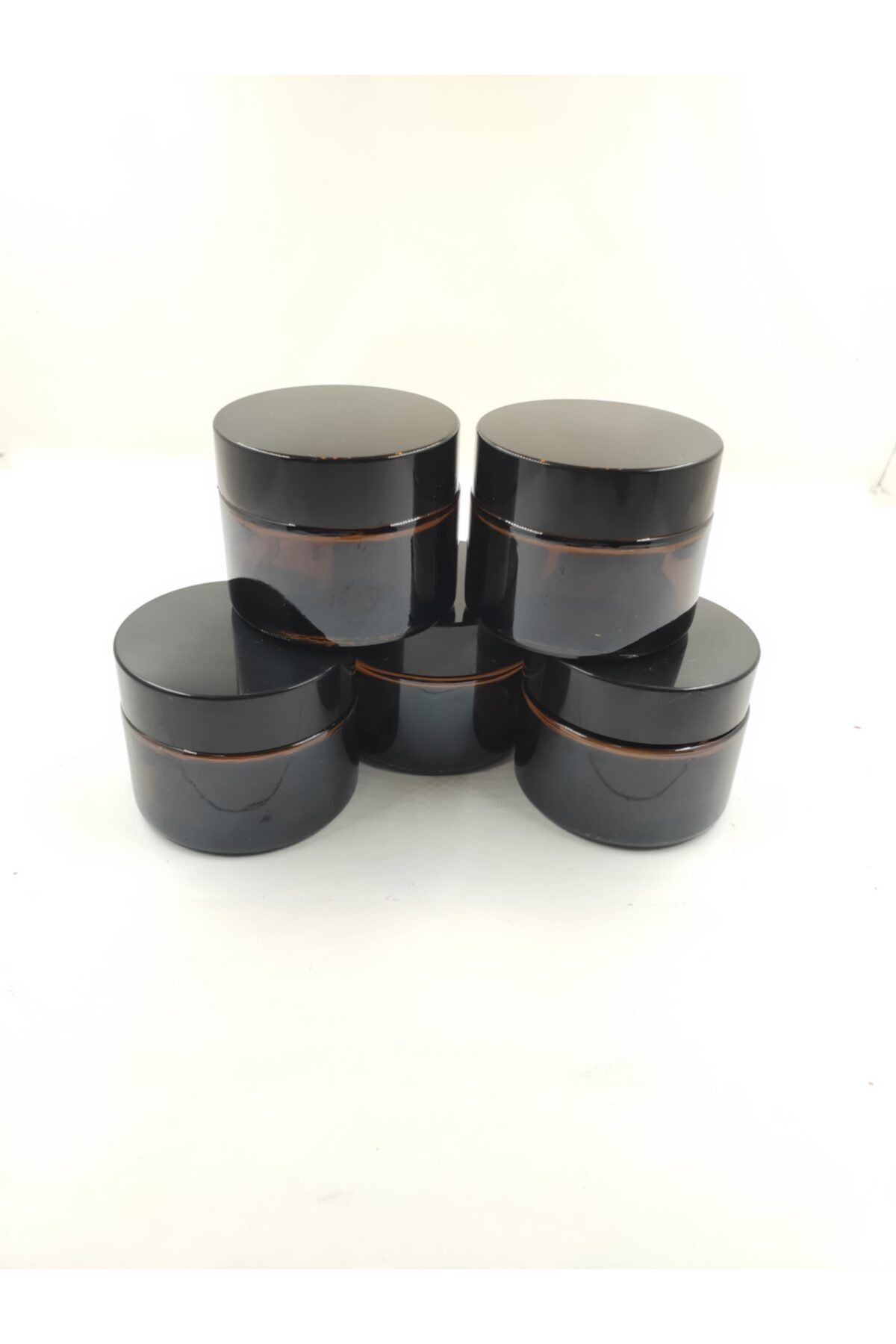TRİADDESİGNART Amber (kehribar) Iç Koruma Kapaklı Kavanoz 50ml, 5 Adet