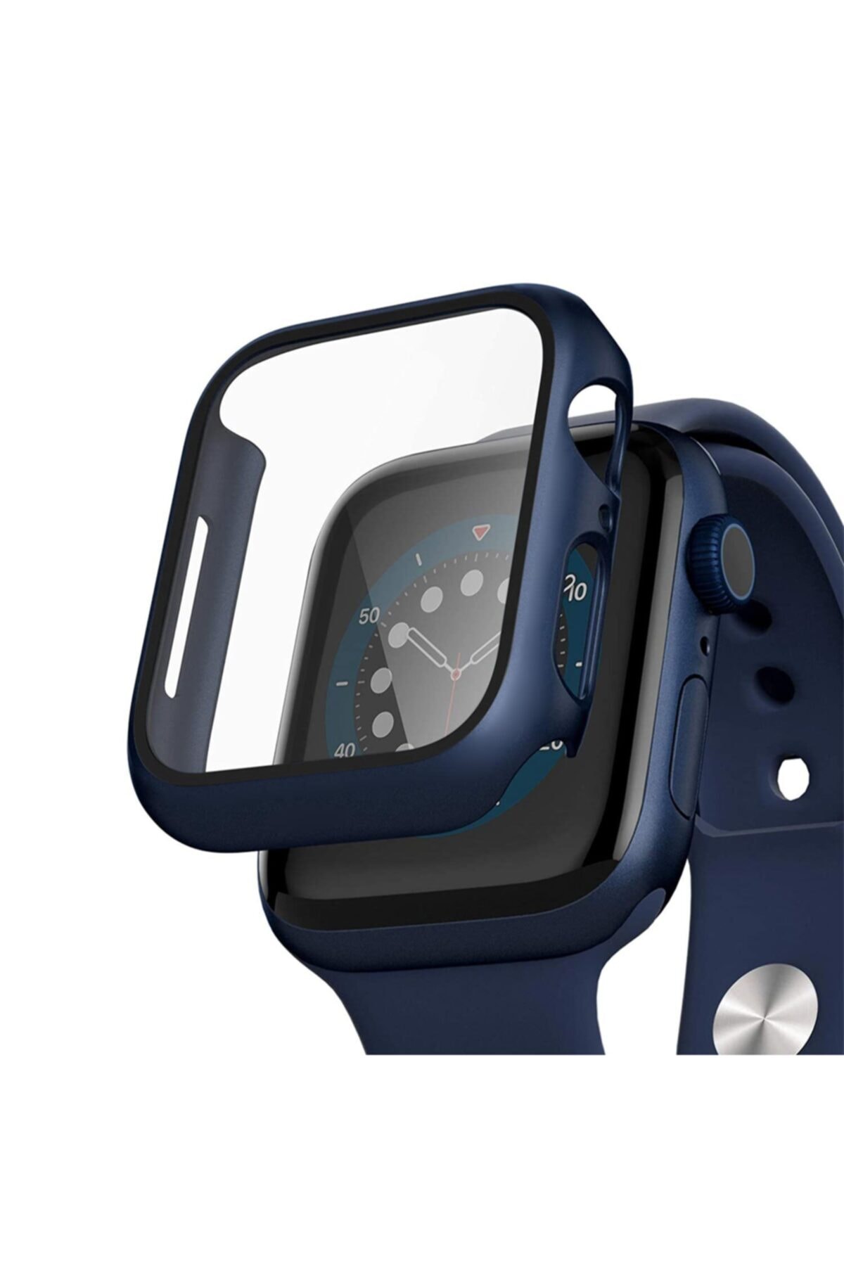 Microsonic Watch Series 7 45mm Kılıf Matte Premium Slim Watchband Lacivert