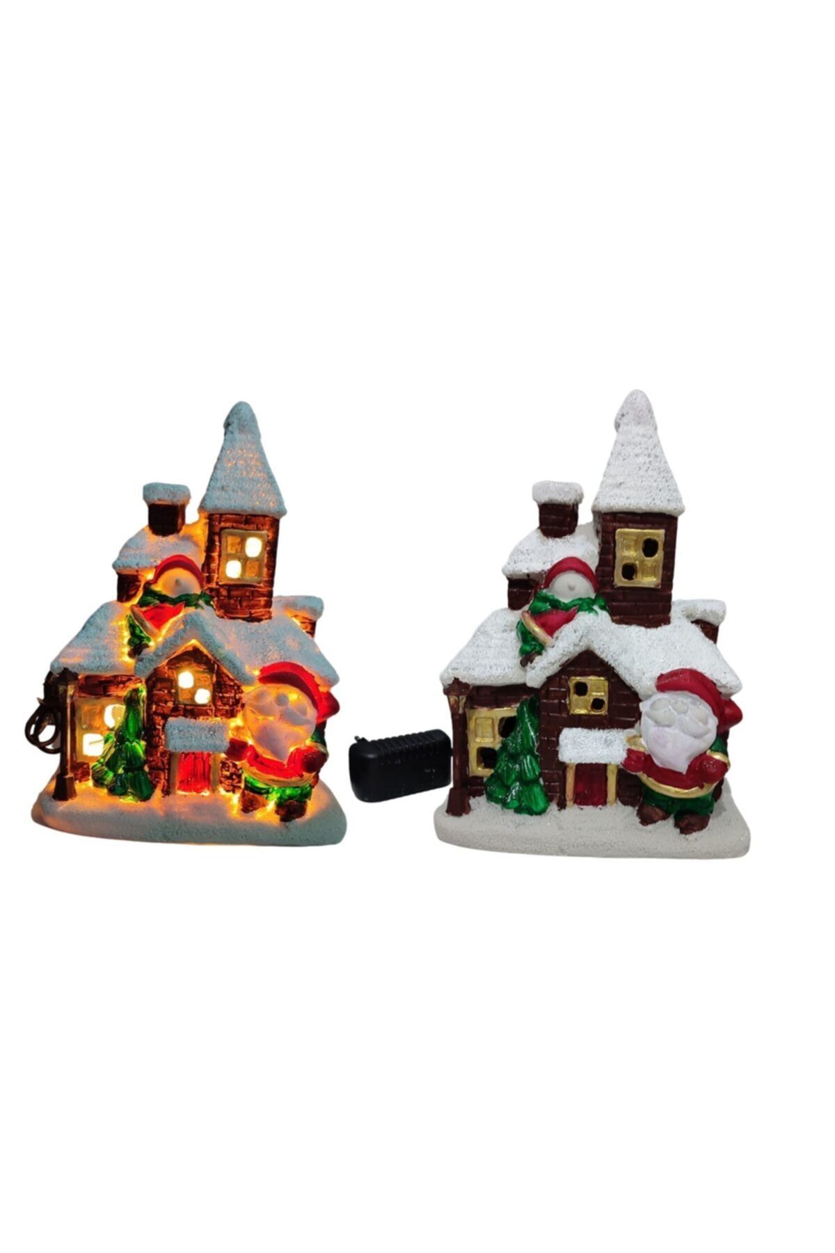 Buckha Store El Boyaması Yılbaşı Temalı Noel Babalı Polyester Aydınlatma / Gece Lambası