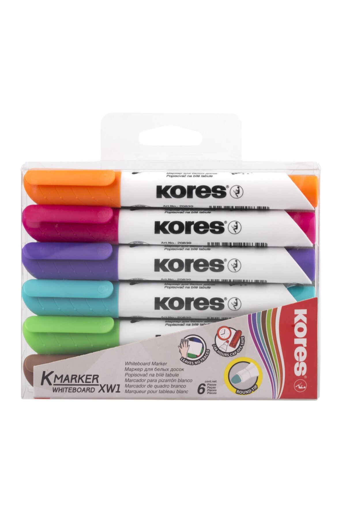 kores Beyaz Yazı Tahtası Kalemi 6 Renk Set