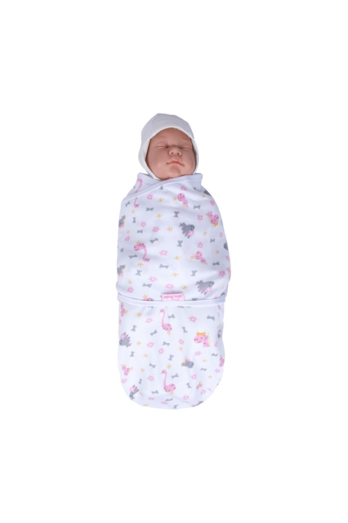 Sevi Bebe Pembe Zürafa Desenli Interlok Bebe Kundak