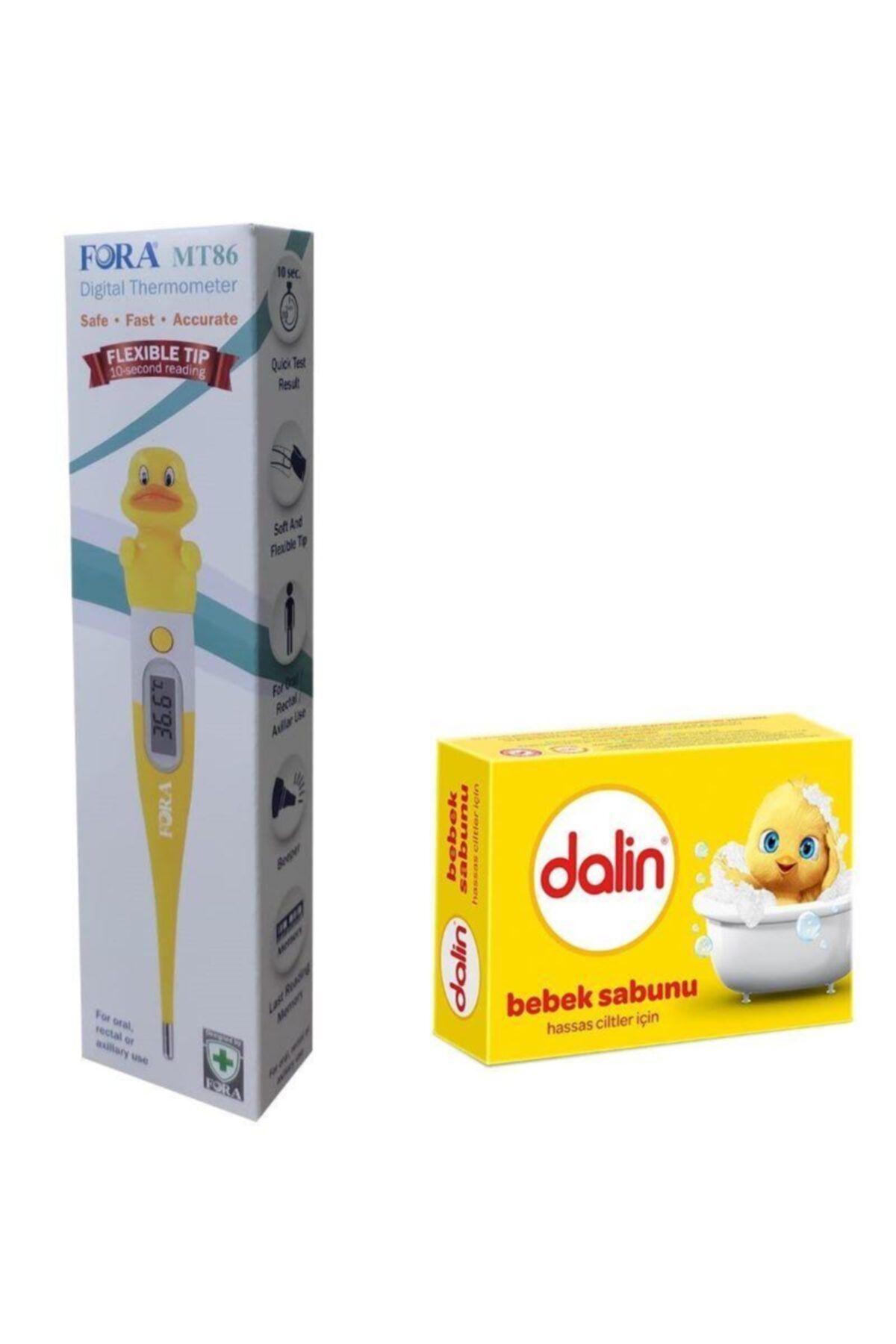 FORA Mt86 Ördek Figürlü Digital Ateş Ölçer ve Dalin 100gr Bebe Sabunu Hediyel