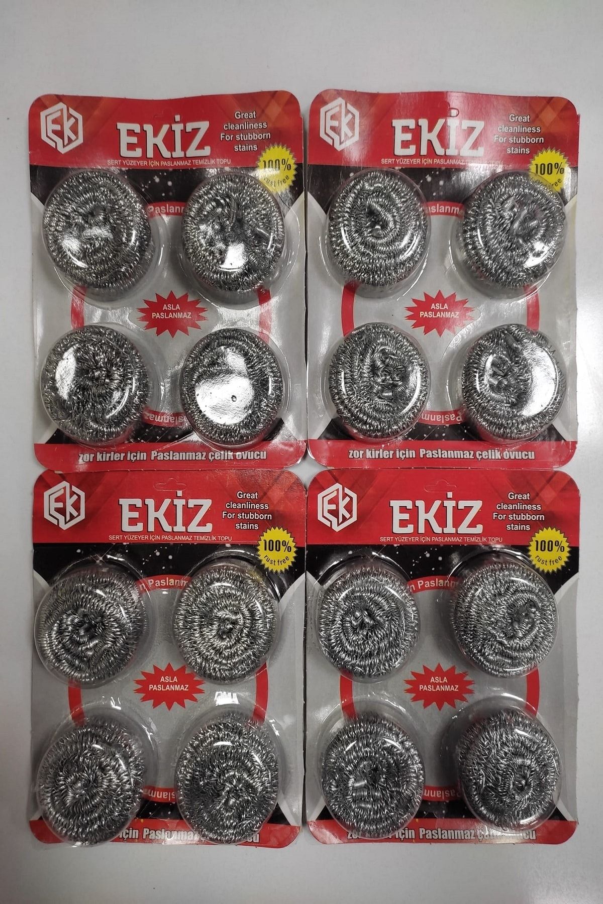 Ekiz Lüx Hırdavat Bulaşık Ovma Teli 4'lü - 4 Paket