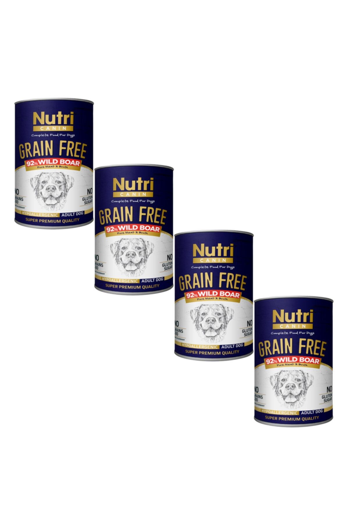 Nutri Canin Domuz Etli Tahılsız 400 gr Adult Yaş Köpek Maması 4 Adet