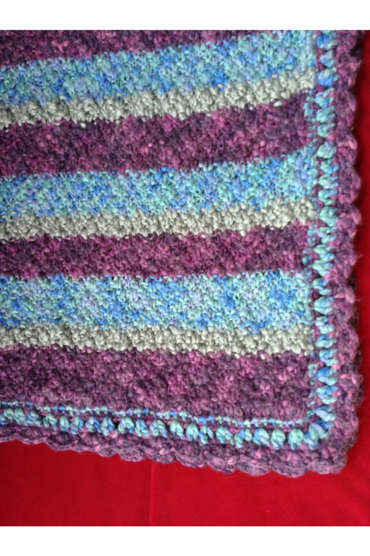 Mora Örgü El Örgüsü Yün Battaniye