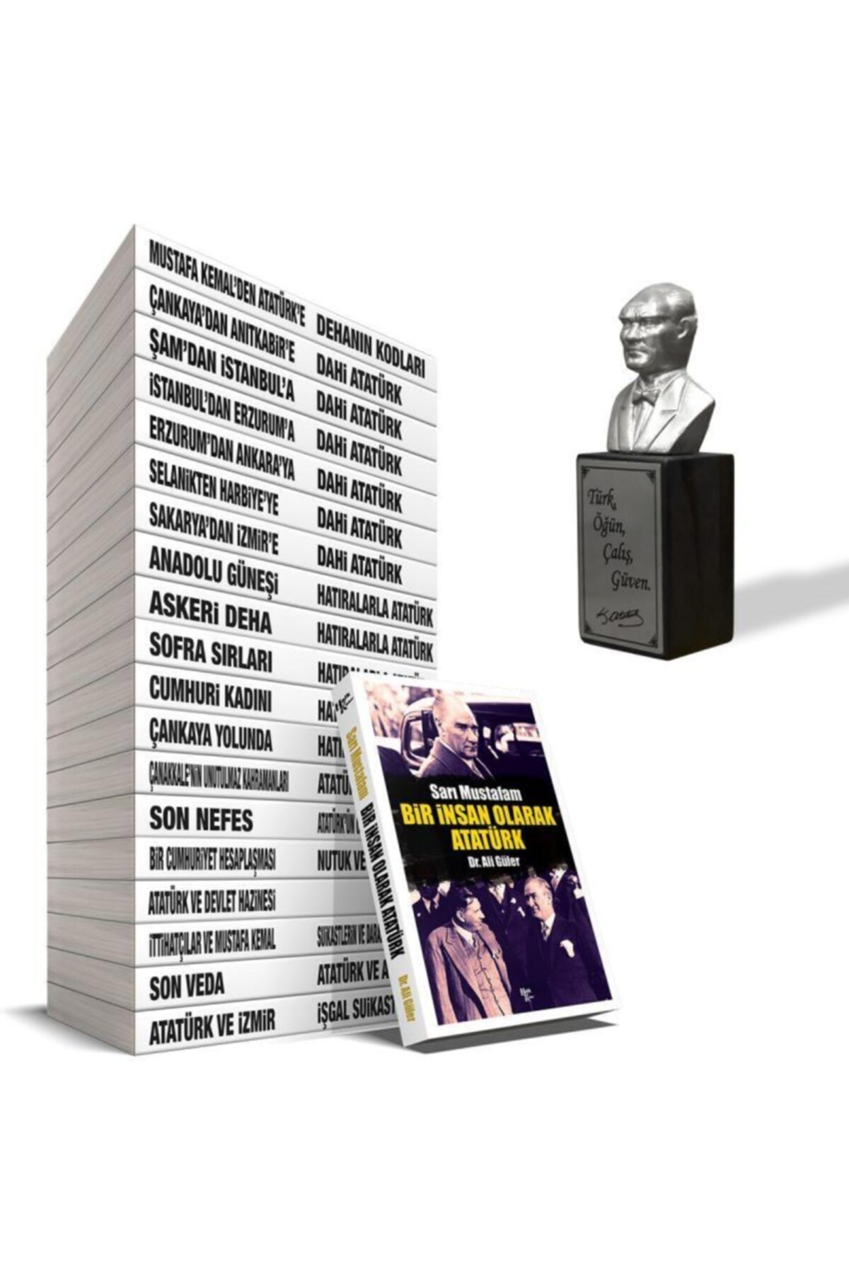 Halk Kitabevi Mustafa Kemal'den Atatürk'e Seti - 20 Kitap Ve Atatürk Büstü Gümüş