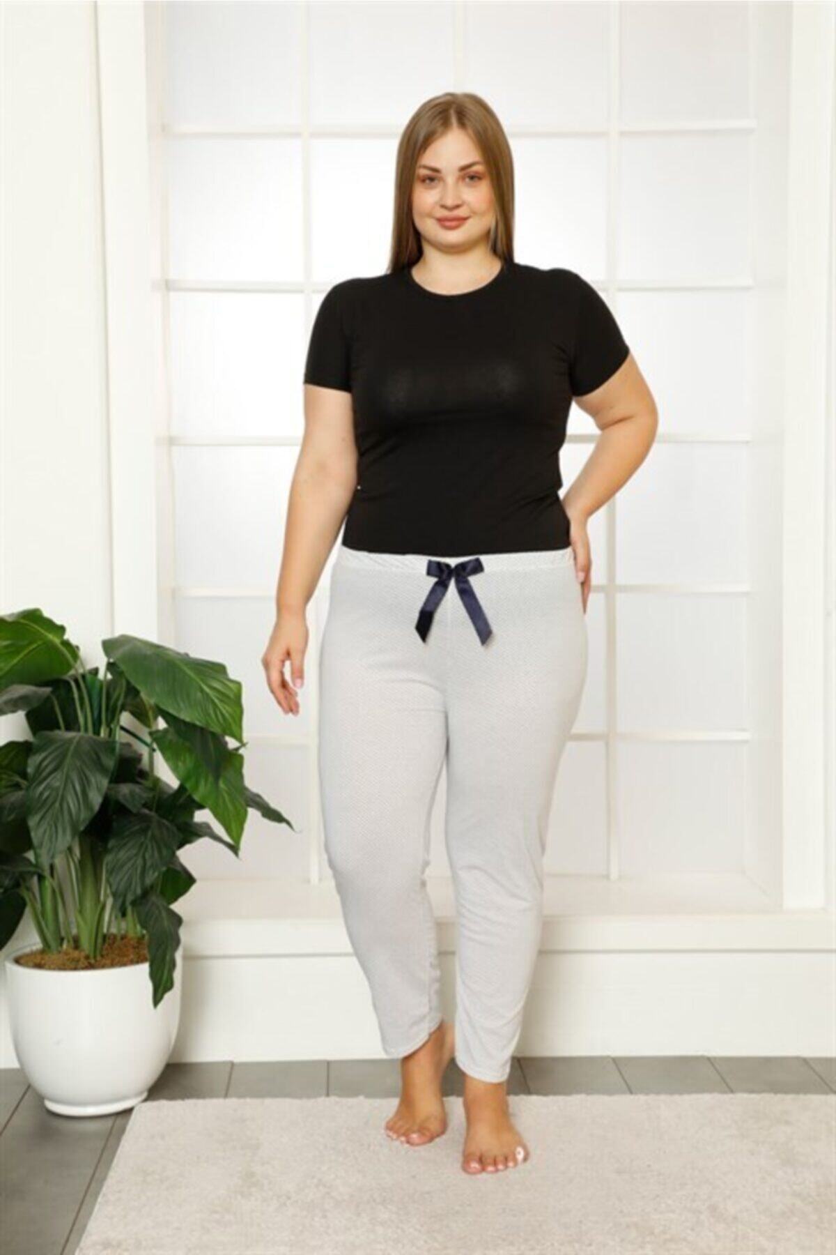 moto angela Büyük Beden Kadın Pijama Tek Alt Soft Ev Giyim Mirela72