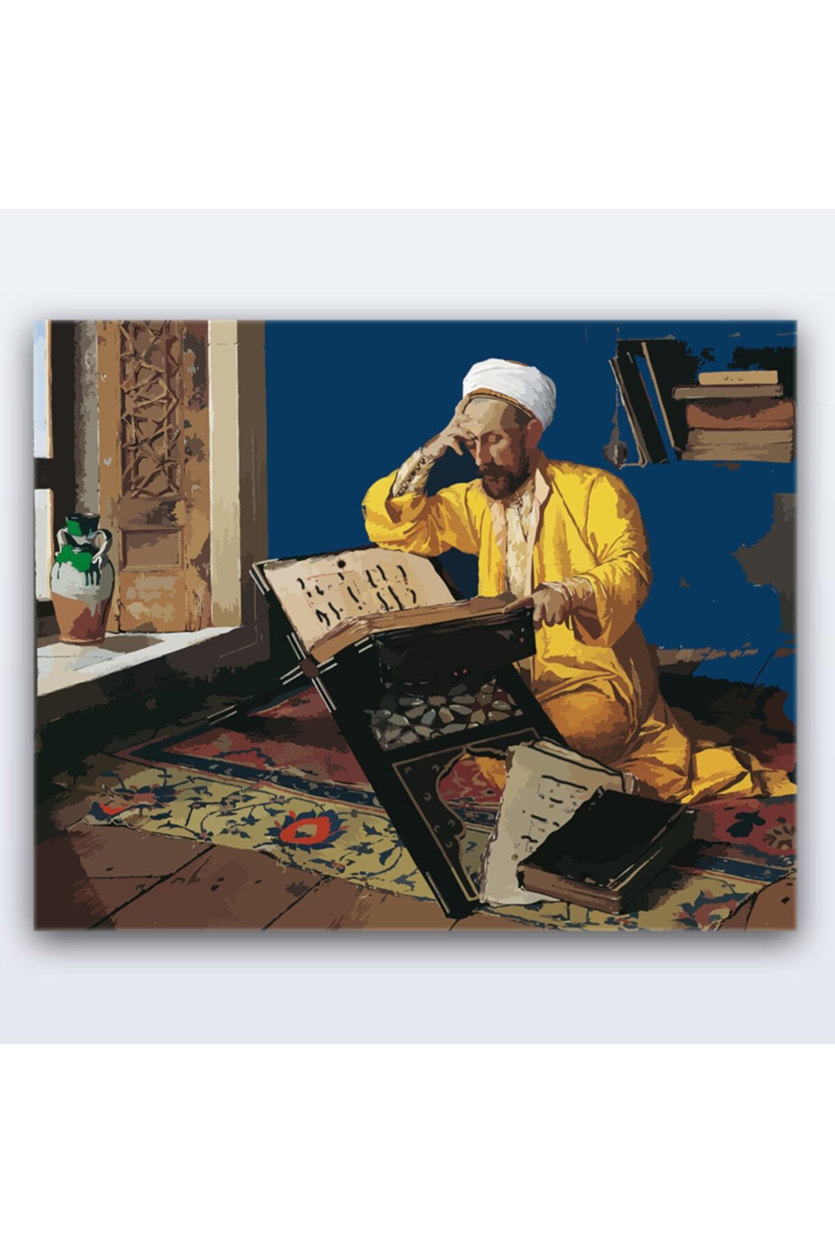 iRessam Numaralı Kanvas Tuval Resim Sayılarla Kolay Boyama - Kuran Okuyan Alim - Osman Hamdi Bey (40x50 Cm)