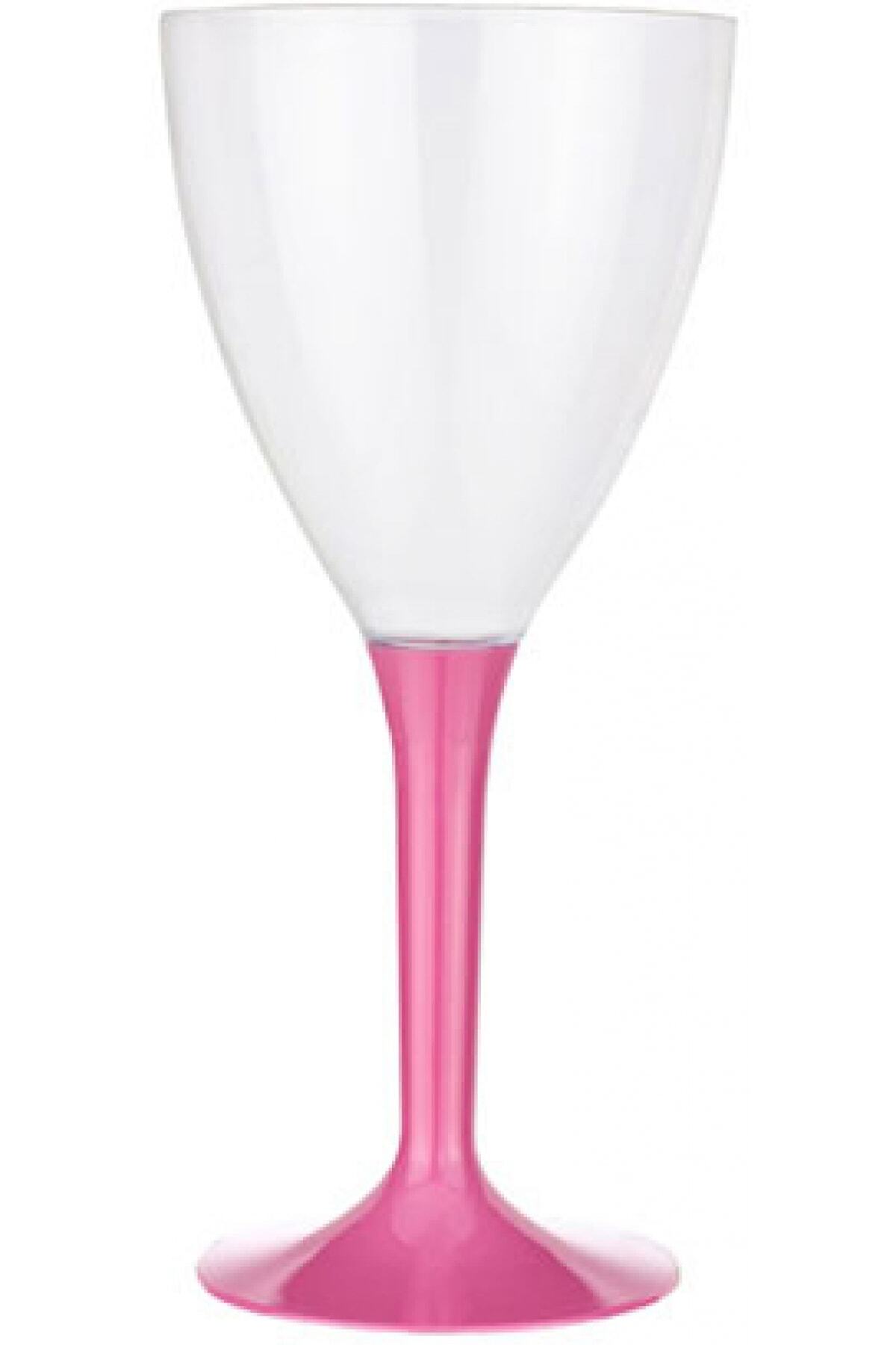 Euro Flora Şarap Bardağı 10'lu Pk. (Pembe Ayaklı)