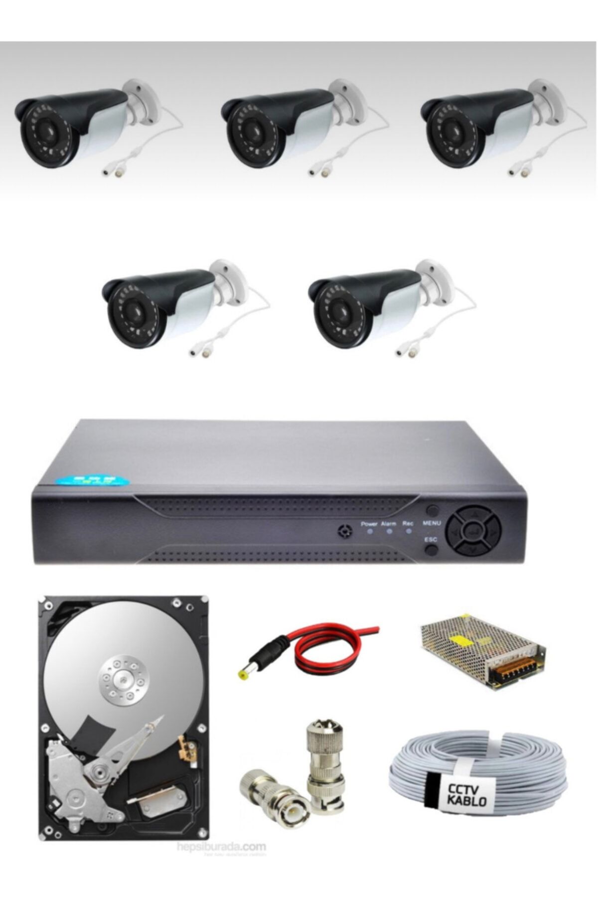 OEM 5 Li Güvenlik Kamera Seti Ahd 1080p Full Hd Hdd