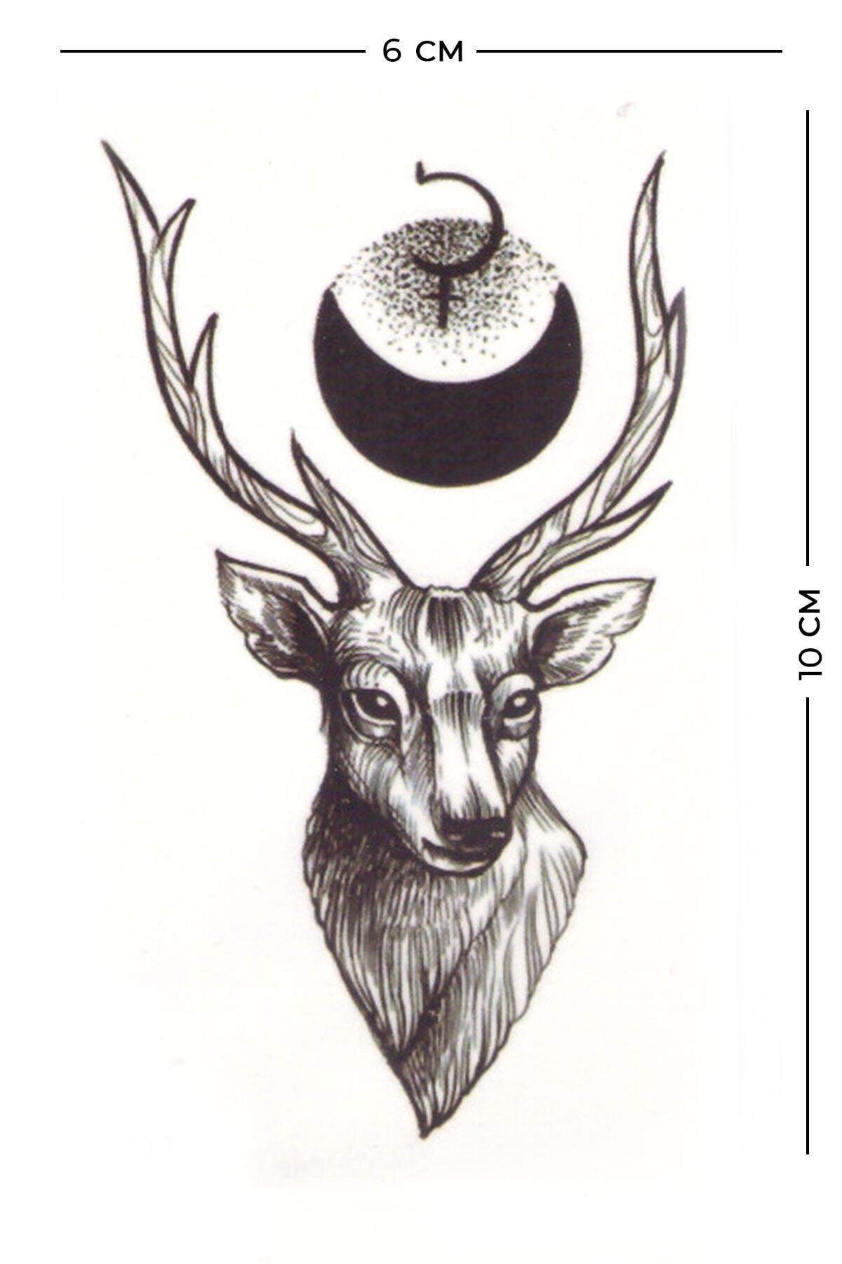 Store&Tattoo Desenli Geyik Geçici Dövme Küçük Boy 10x6 Cm