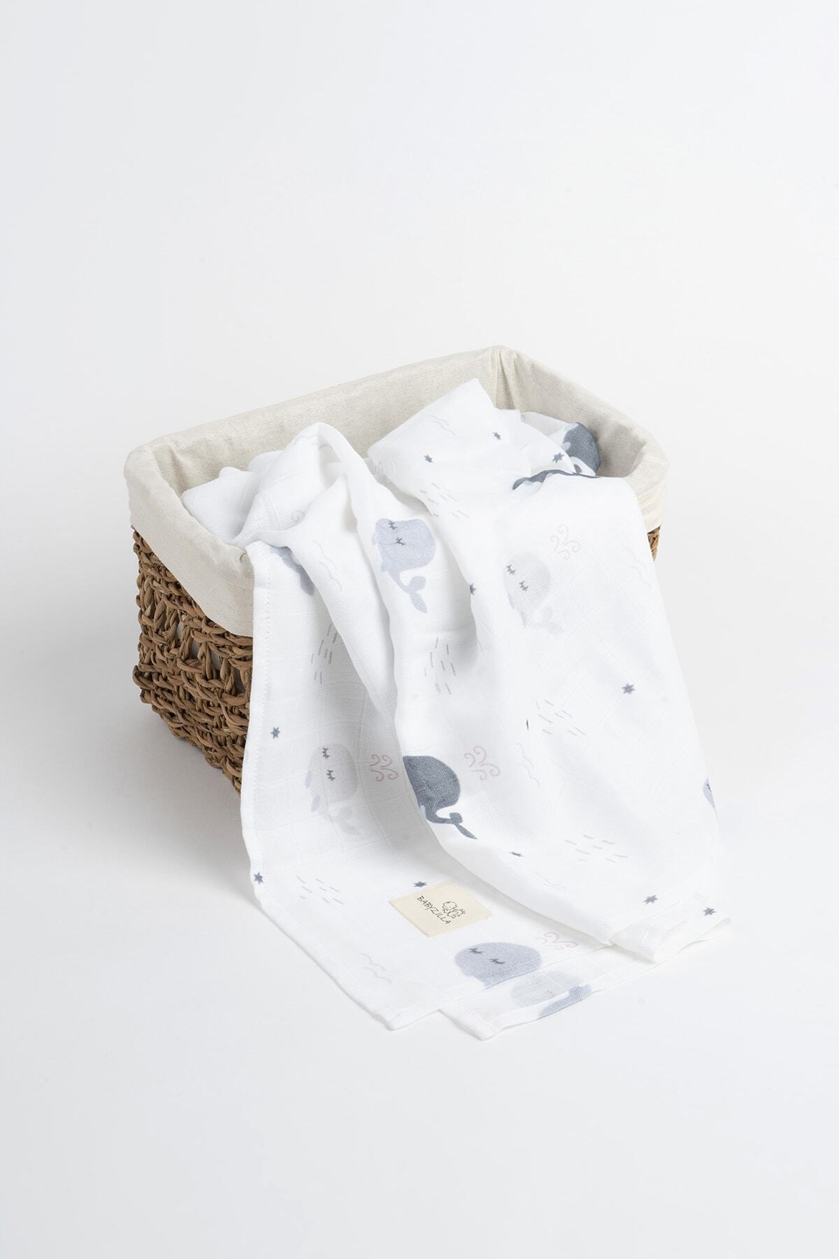 BabyZilla Bambu Pamuk Bebek Battaniyesi-balina