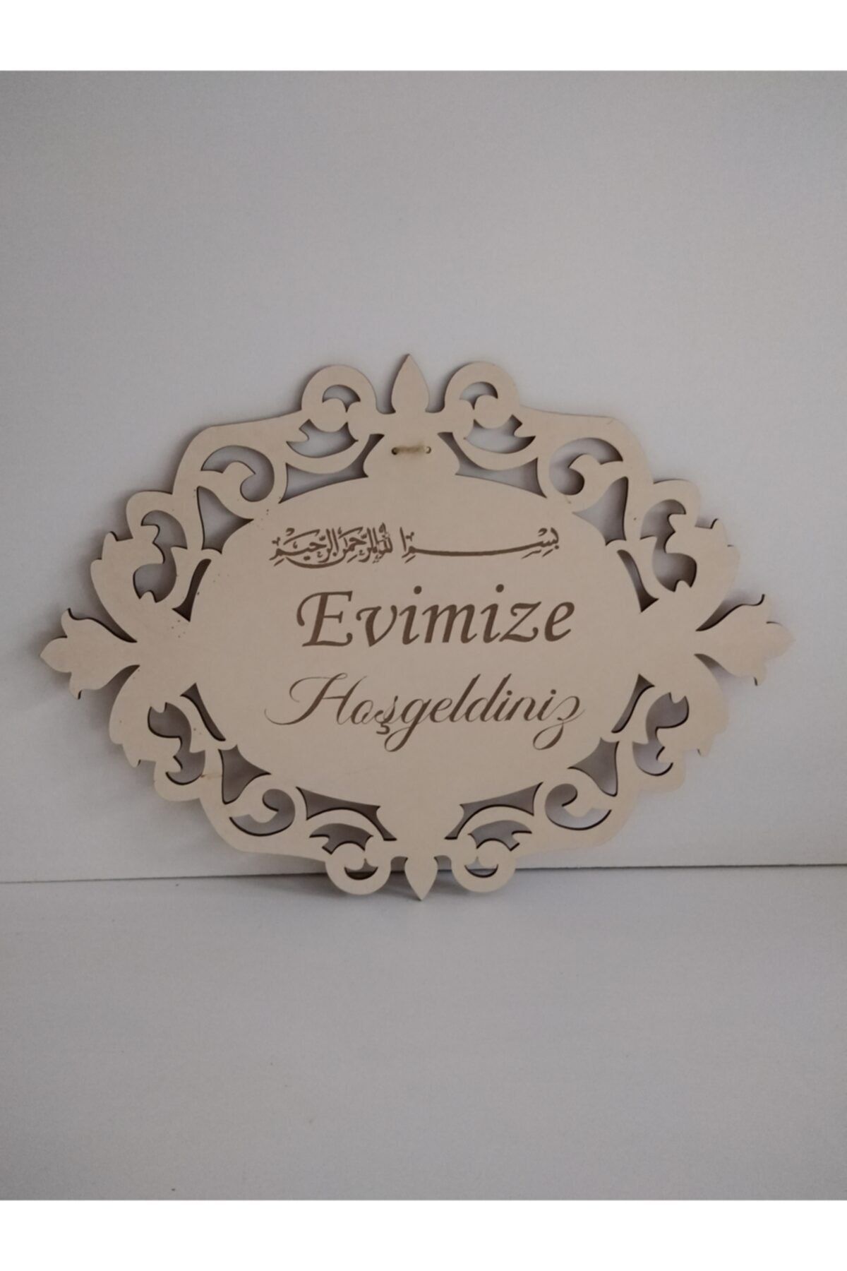 Ahşap Aksesuar Evimize Hoşgeldiniz Dekoratif Ahşap Kapı Süsü