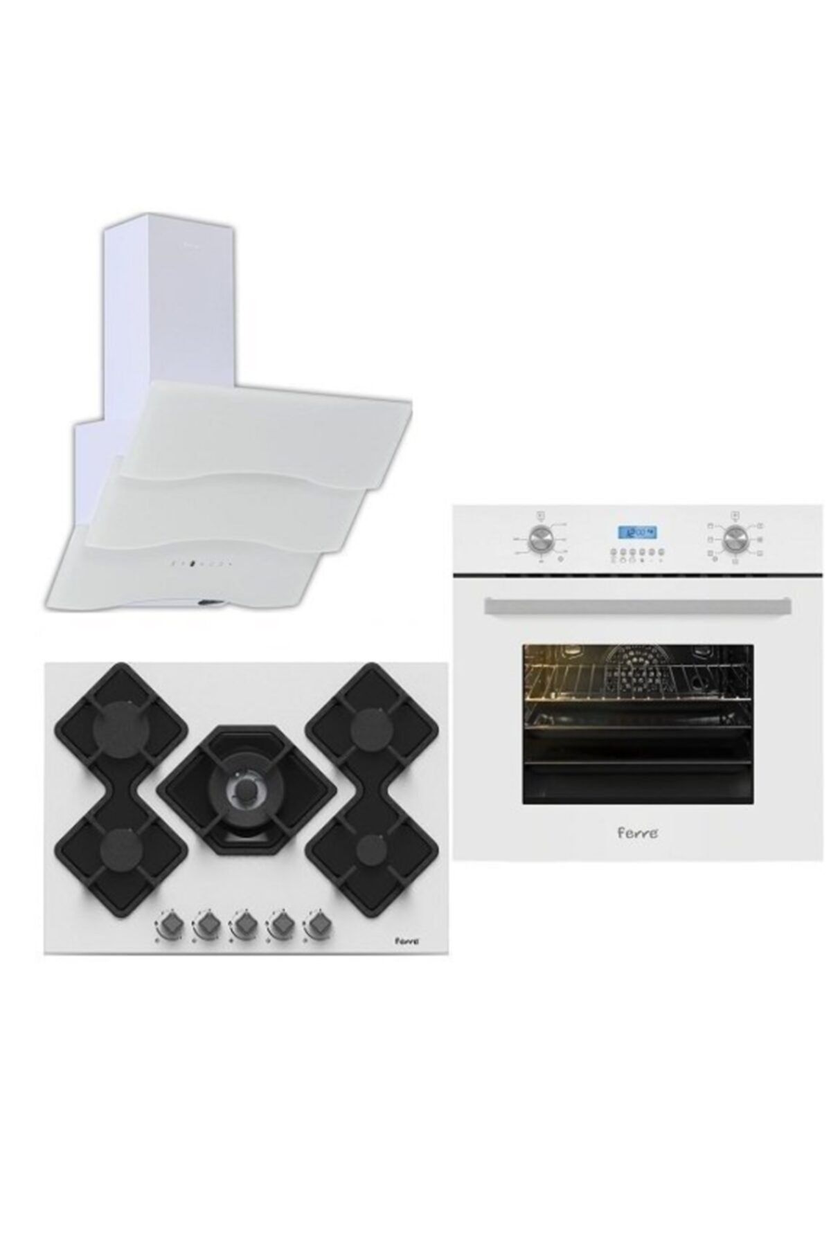 Ferre New White Pruza Ankastre Set ( 7001 + Ka013 +Bspr 600 )