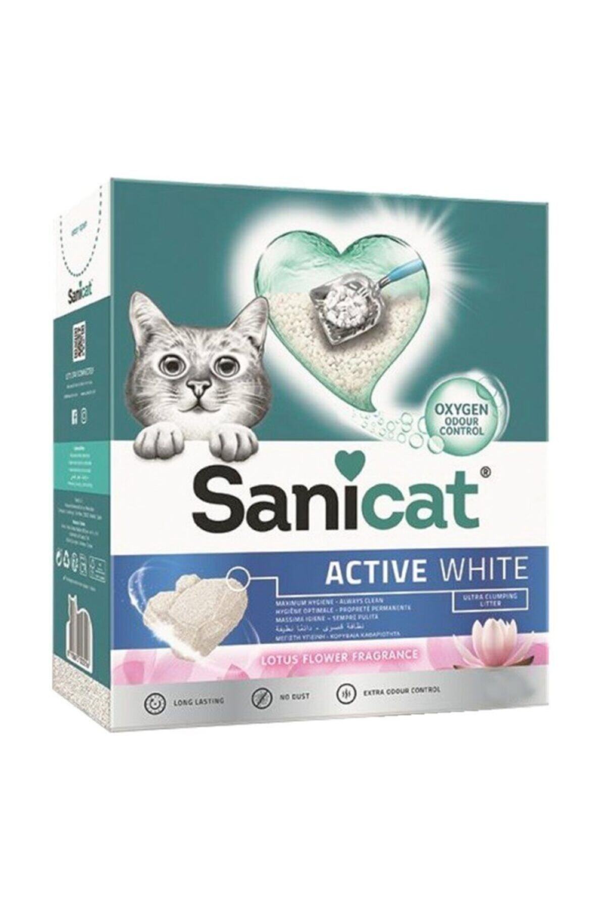 Sanicat Active White Topaklanan Kedi Kumu Lotus Çiçeği Kokulu 6 Litre