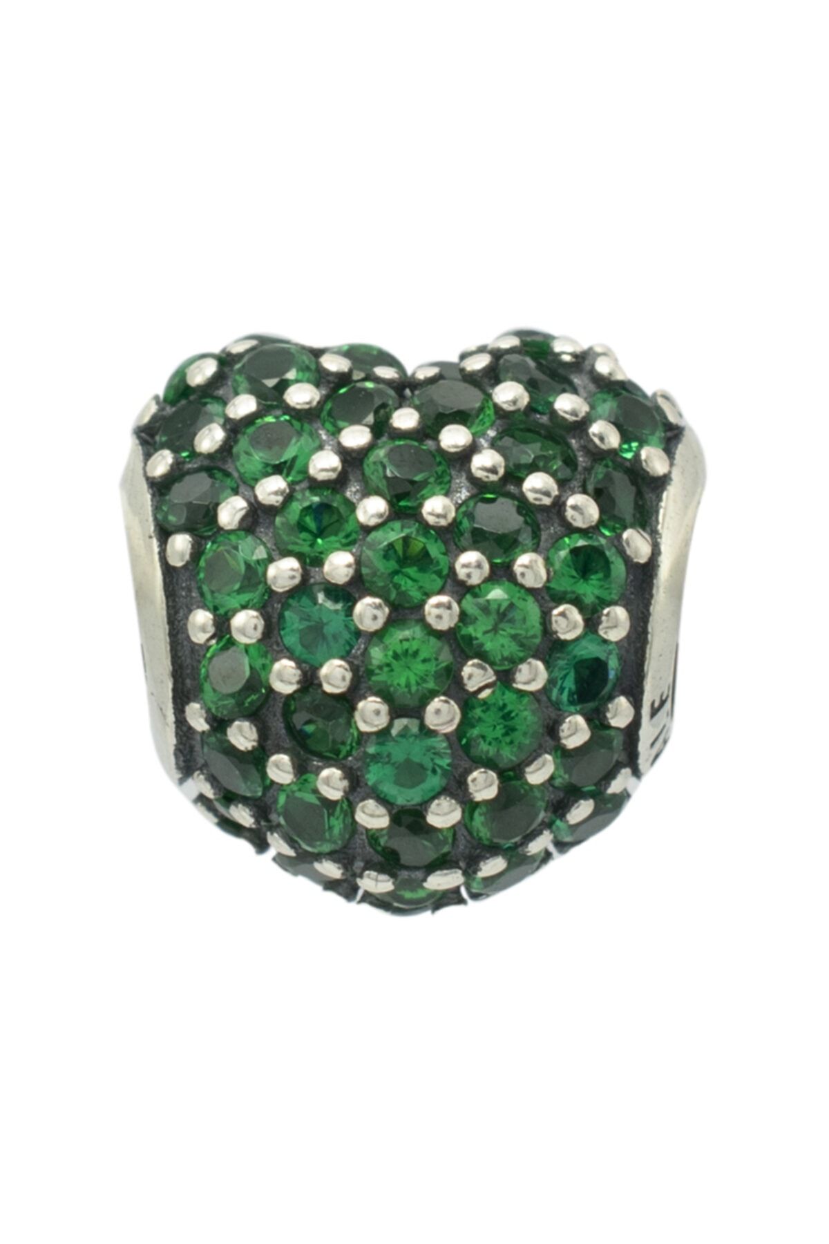 Nur Silver Yeşil Kalp Charm