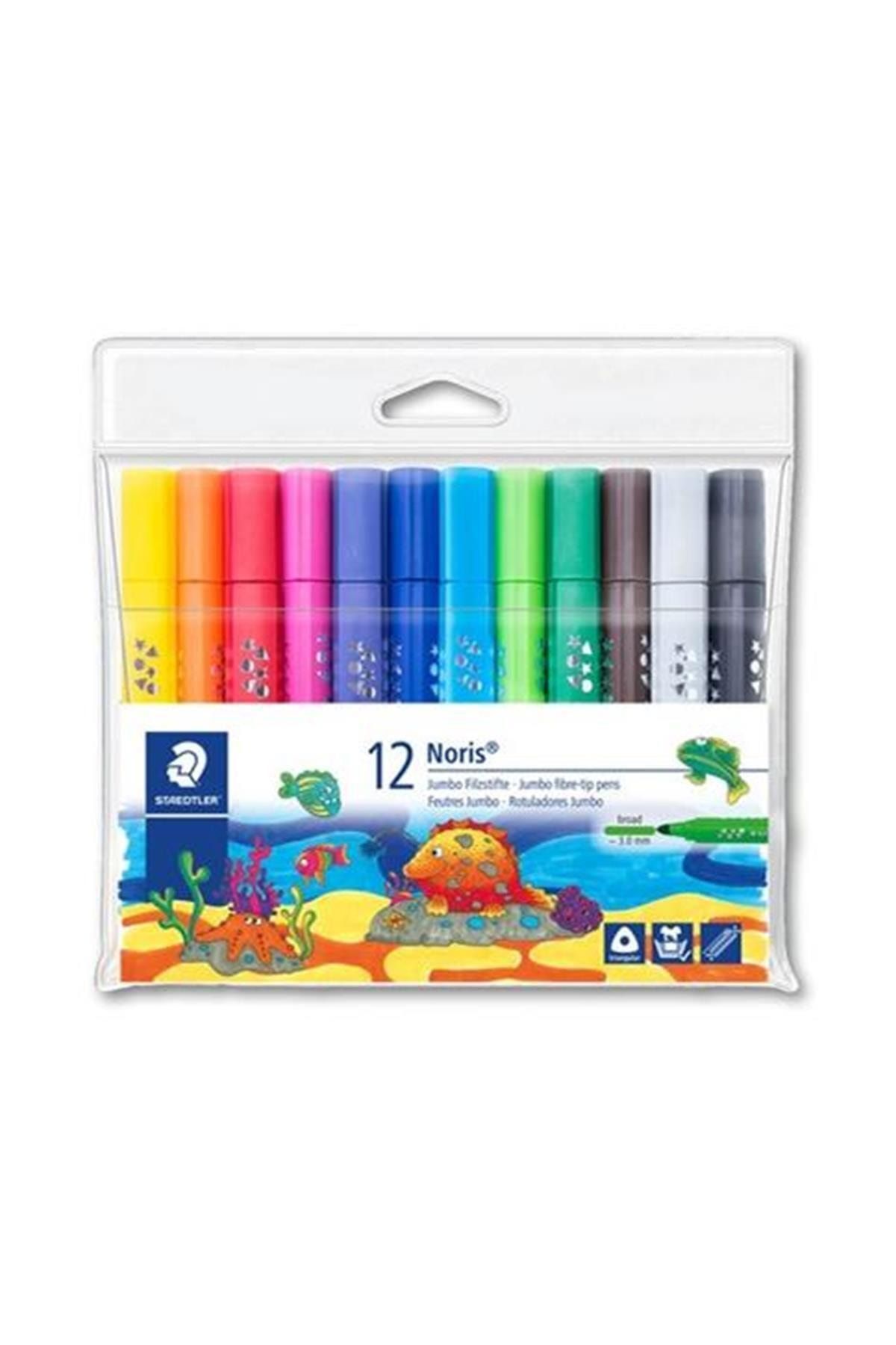 Staedtler Noris 12 Renk Üçgen Jumbo Keçeli Boya Kalemi K328-8