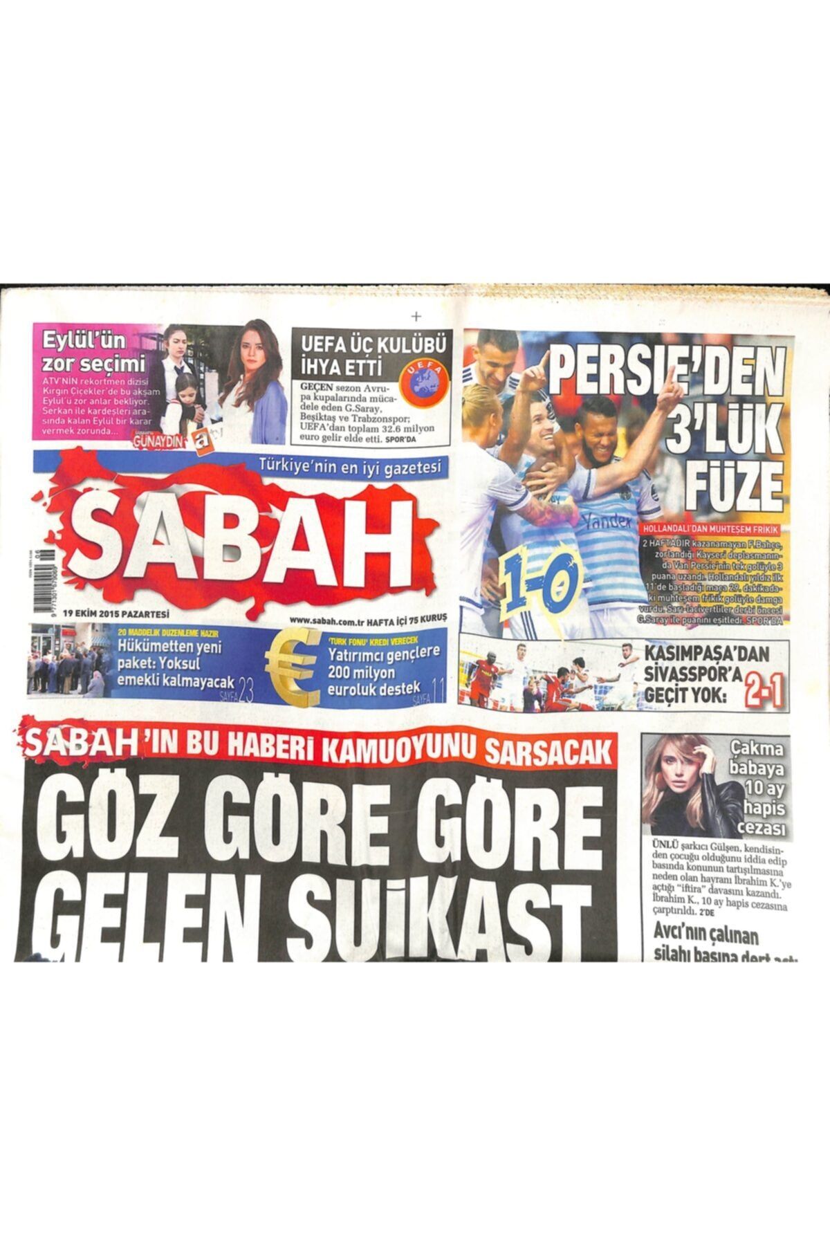 Gökçe Koleksiyon Sabah Gazetesi 19 Ekim 2015 - Abd'nin Erbil'deki Üssü Faaliyete Geçti Iddiası