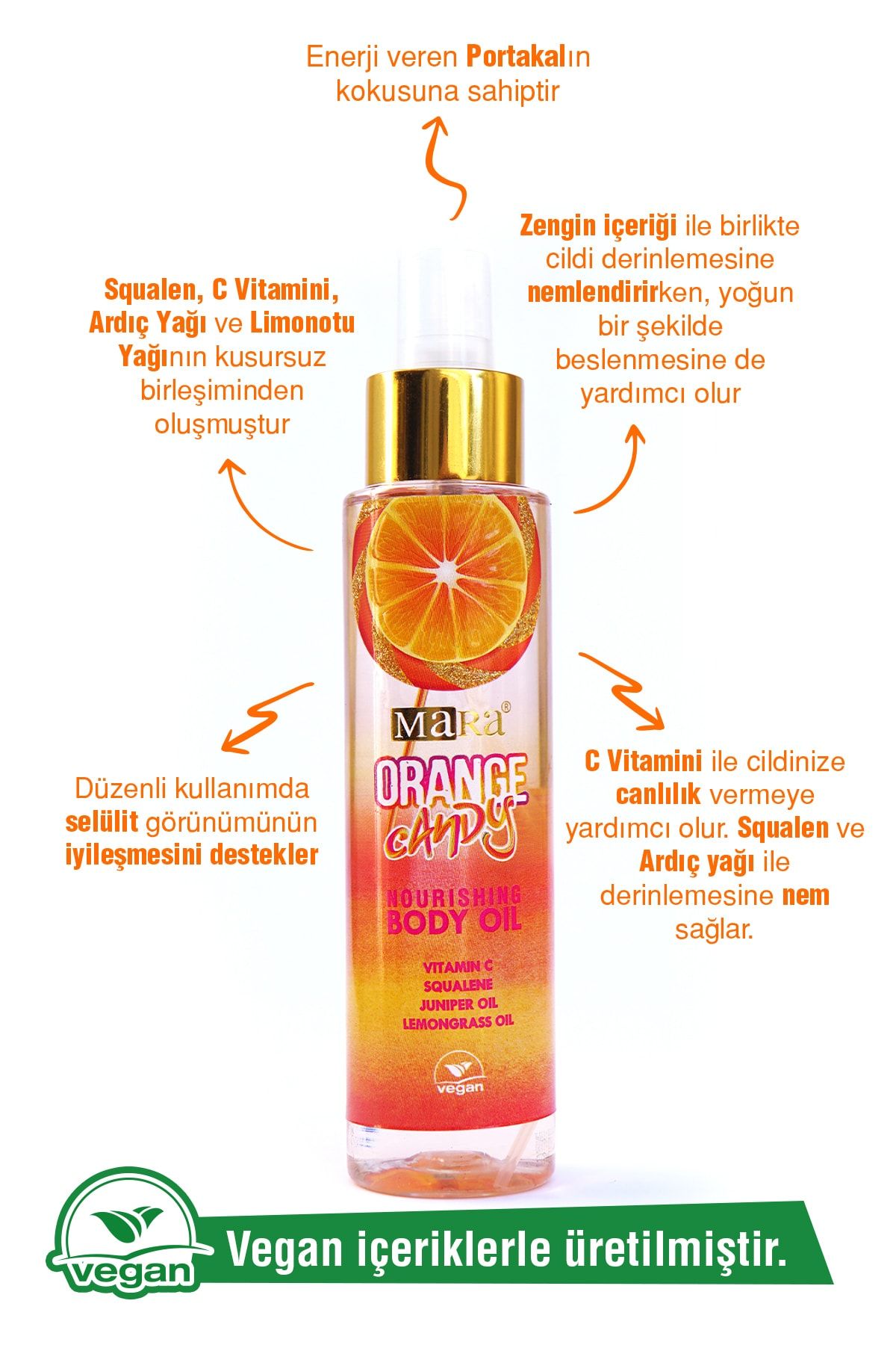 Mara Orange Candy Portakal Vitamin C Vücut Yağı 100 ml