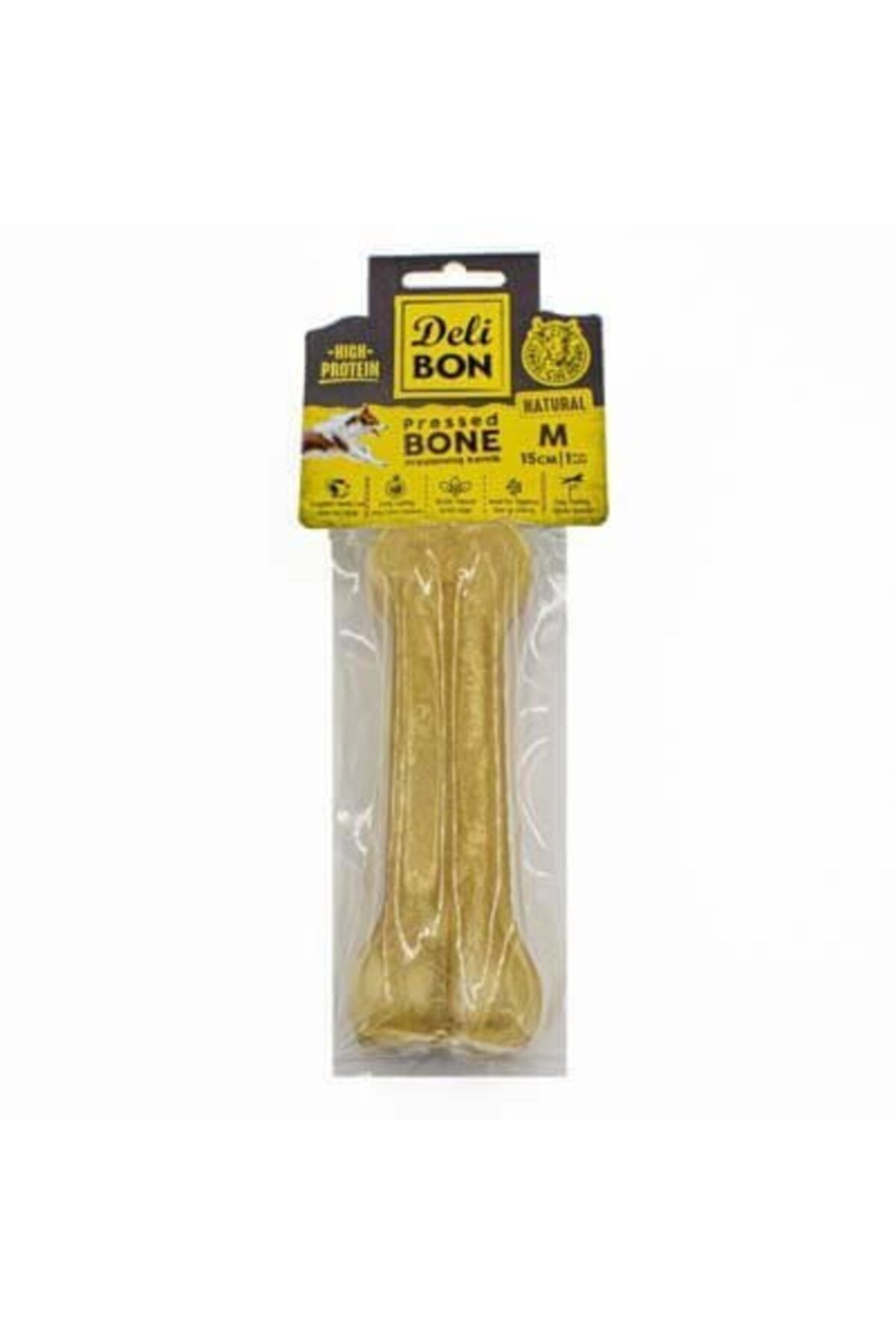 Delibon Deri Köpek Çiğneti Pres Kemik 1x15cm Natural