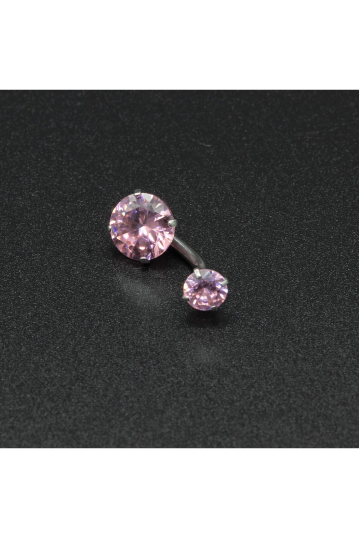 ROZA ACCESSORIES Cerahhi Çelik Pembe Taşlı Göbek Piercing