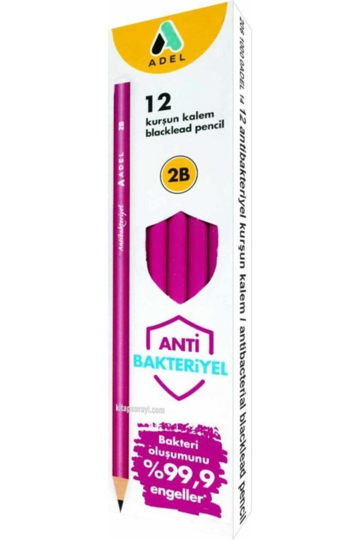 Adel Anti Bakteriyel Kurşun Kalem 12'li Pembe Renk