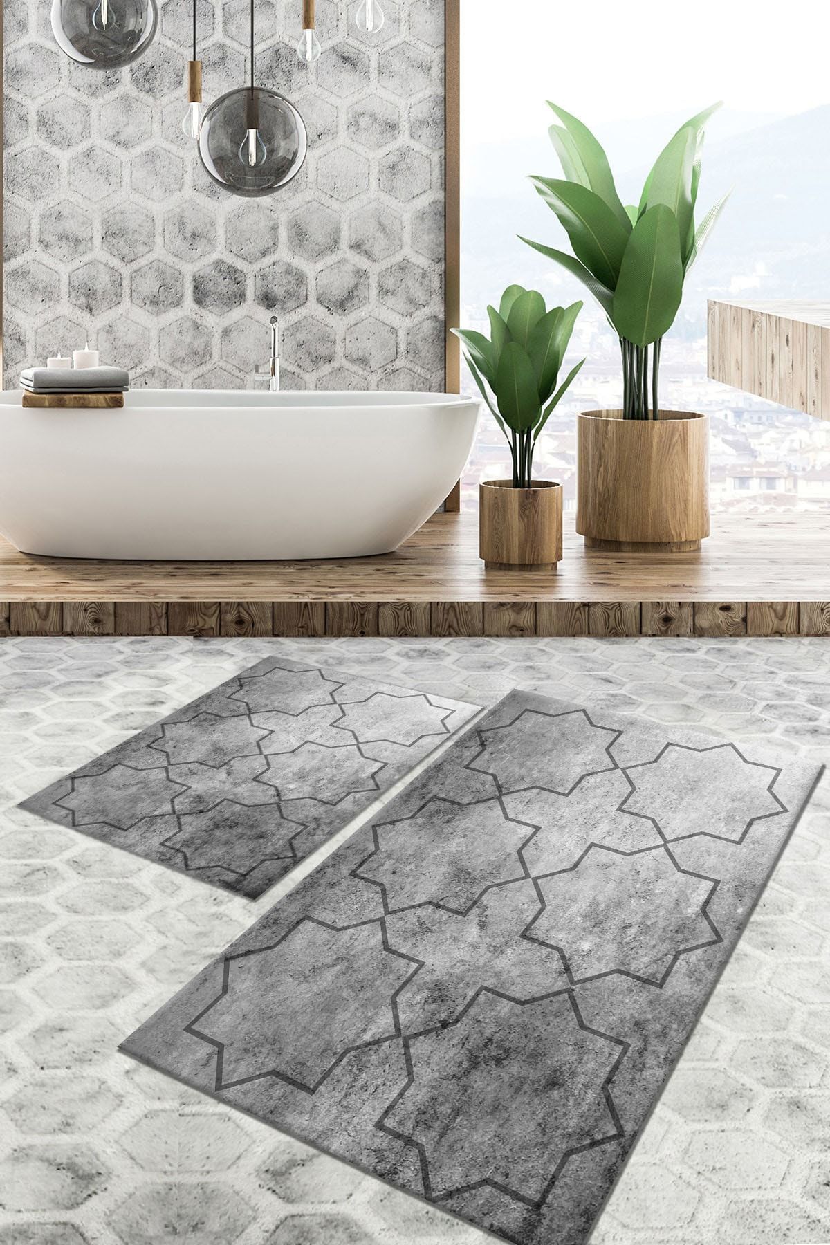 Tulip Dekorativ Halı Dijital Baskı Modern Yıkanabilir Kaymaz Taban Antibakteriyel Halı
