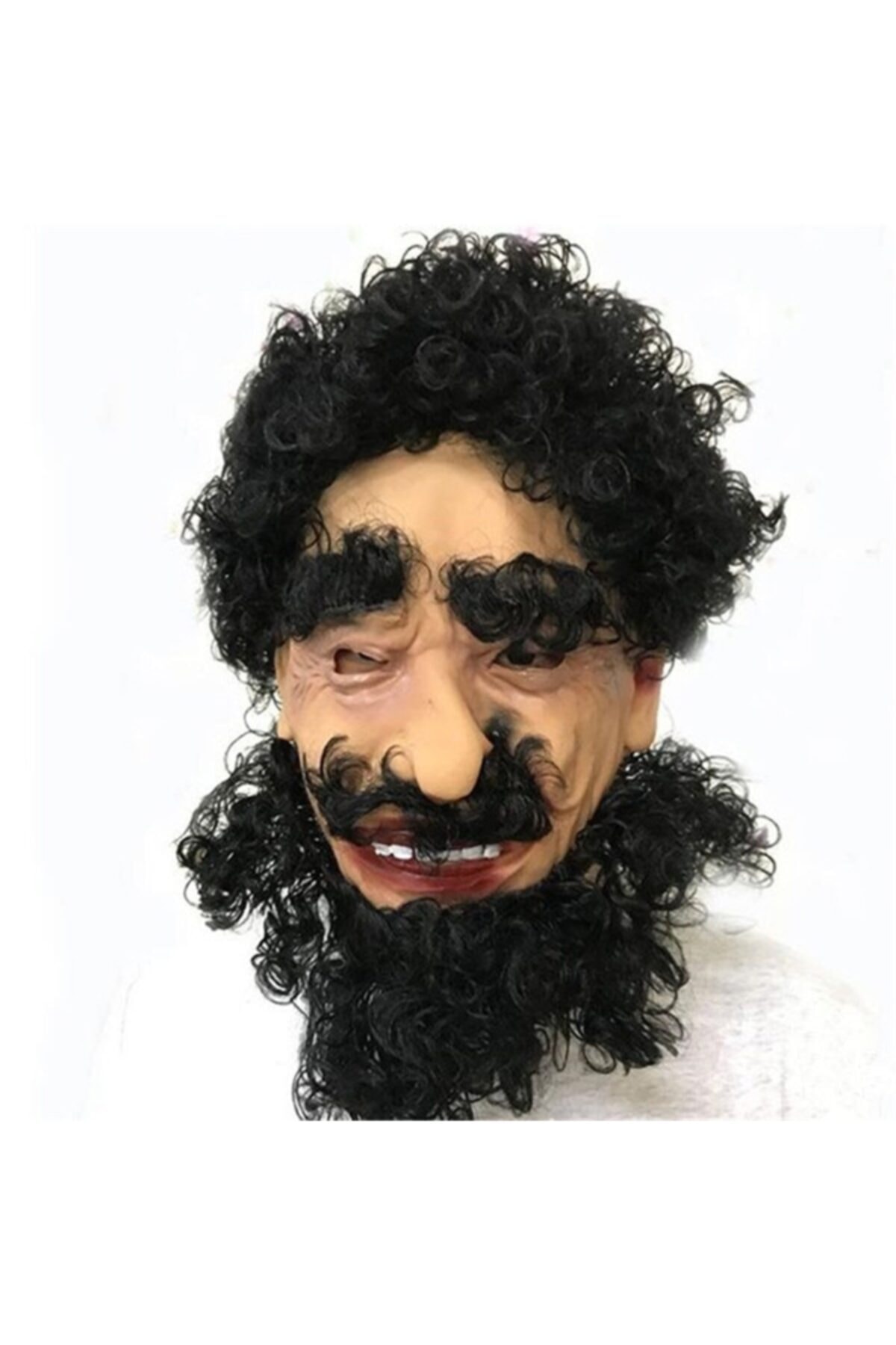 HESAPLIJET Siyah Saçlı Lateks Maske