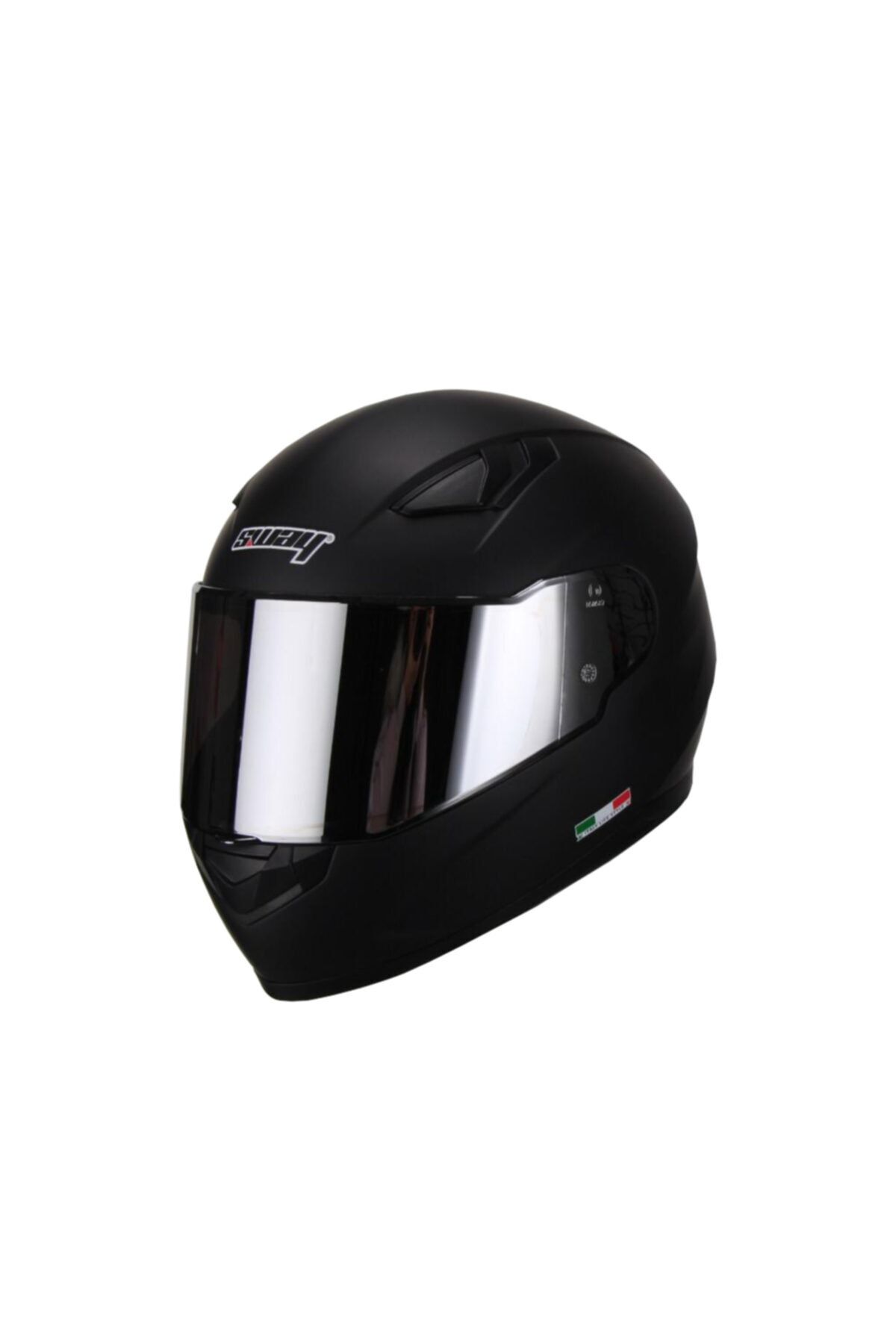 Sway Kask 816 Mat Siyah Gümüş Vizör Full Face