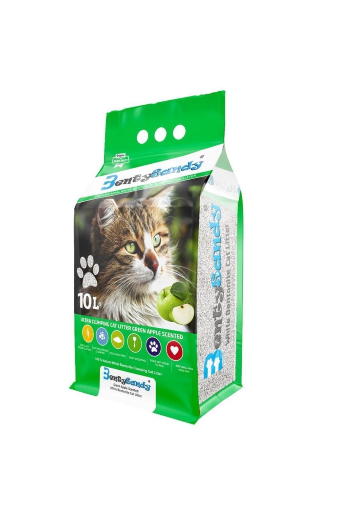 BentySandy Elma Kokulu Ince Bentonit Kedi Kumu 10 Lt
