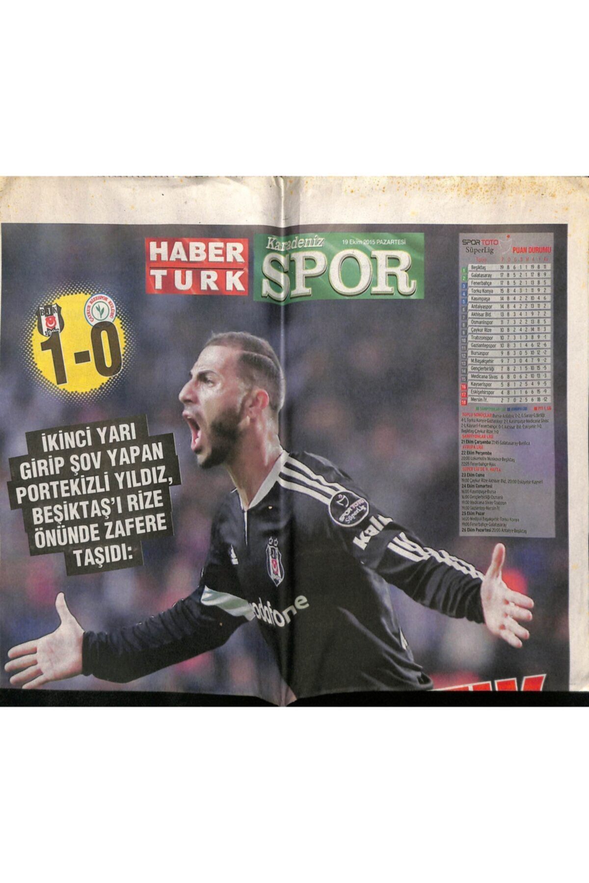 Gökçe Koleksiyon Haber Türk Gazetesi Karadeniz Spor Eki 19 Ekim 2015 - Olcay Şahan Ortada Yok