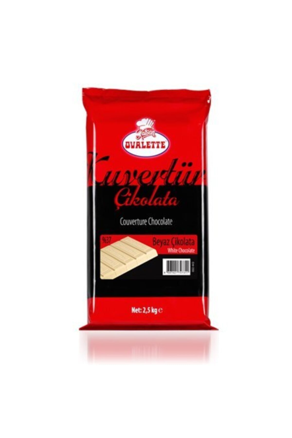 ovalette Beyaz Kuvertur Çikolata %37 2,5 Kg