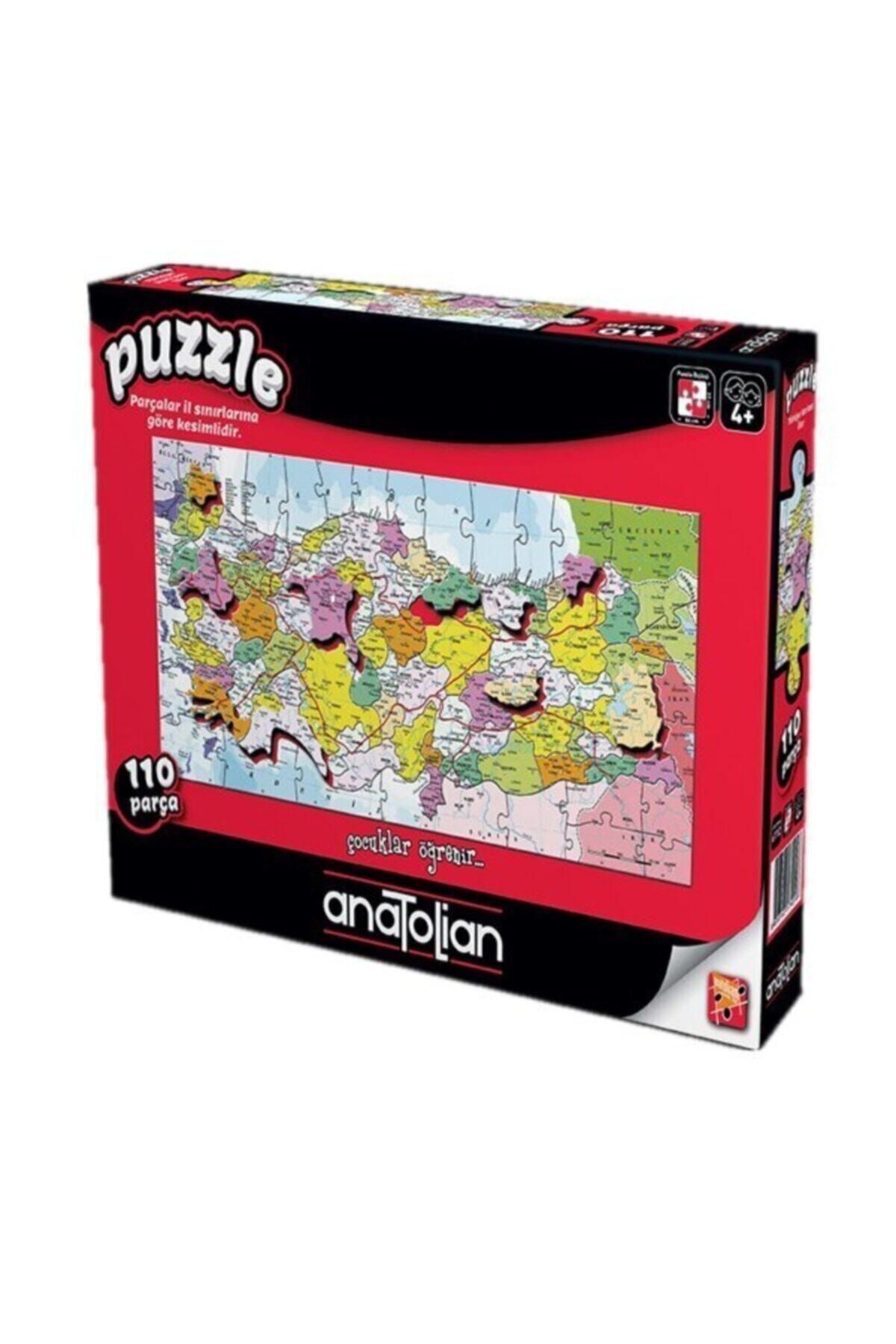 Anatolıan Eğitici Puzzle - Türkiye Haritası Iller / 110 Parça, Kod:7401