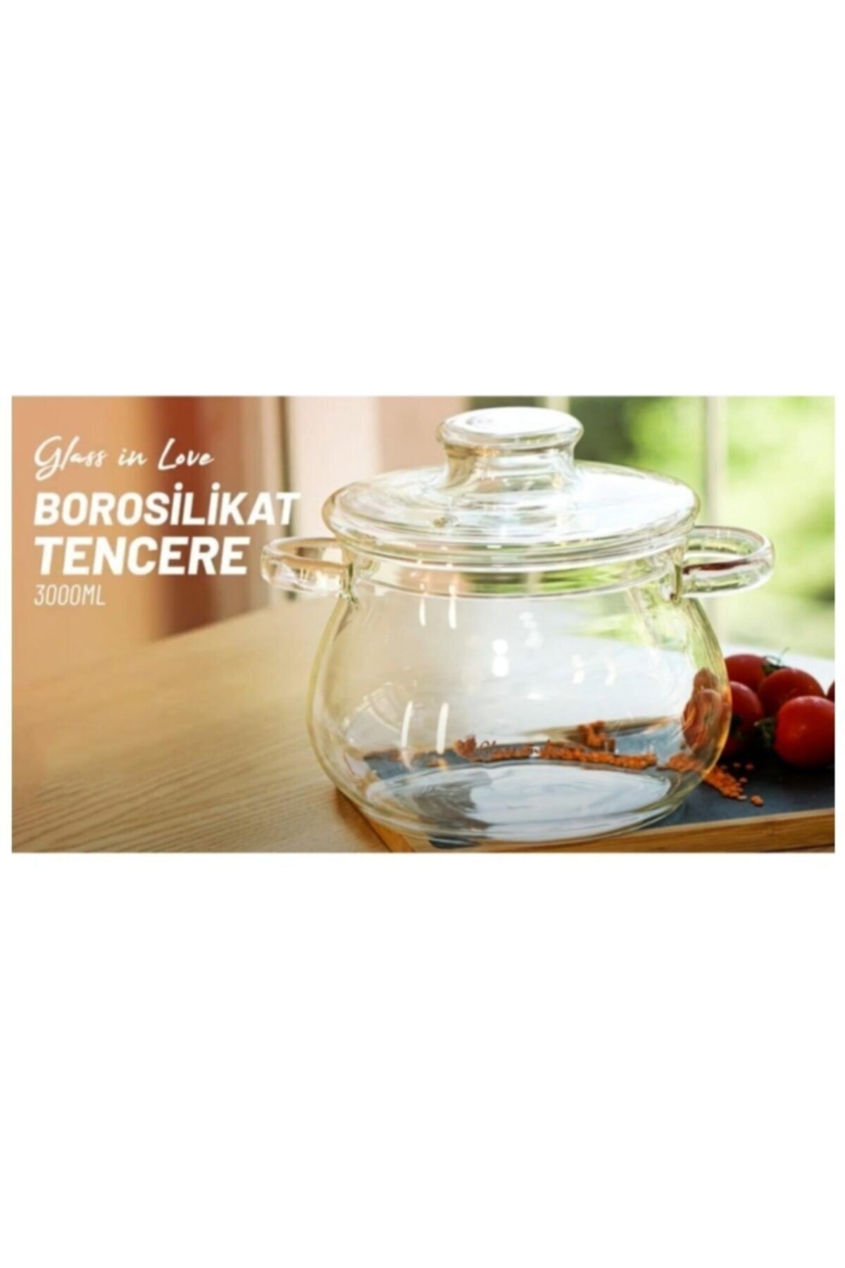 Glass In Love Borosilikat Cam Tencere 3000 Ml