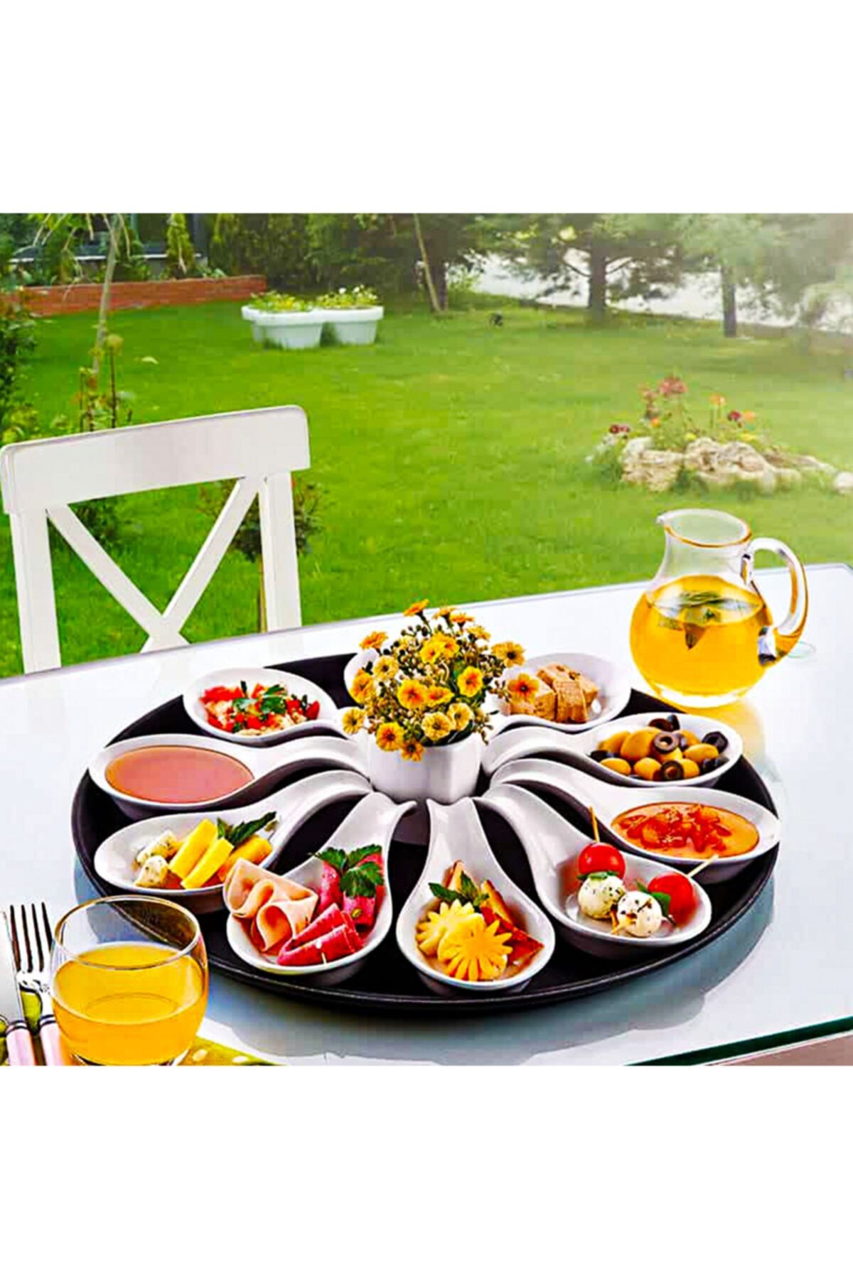 gastromarka Siyah Kahvaltı Tabağı Ramekin Kaşık Sosluk