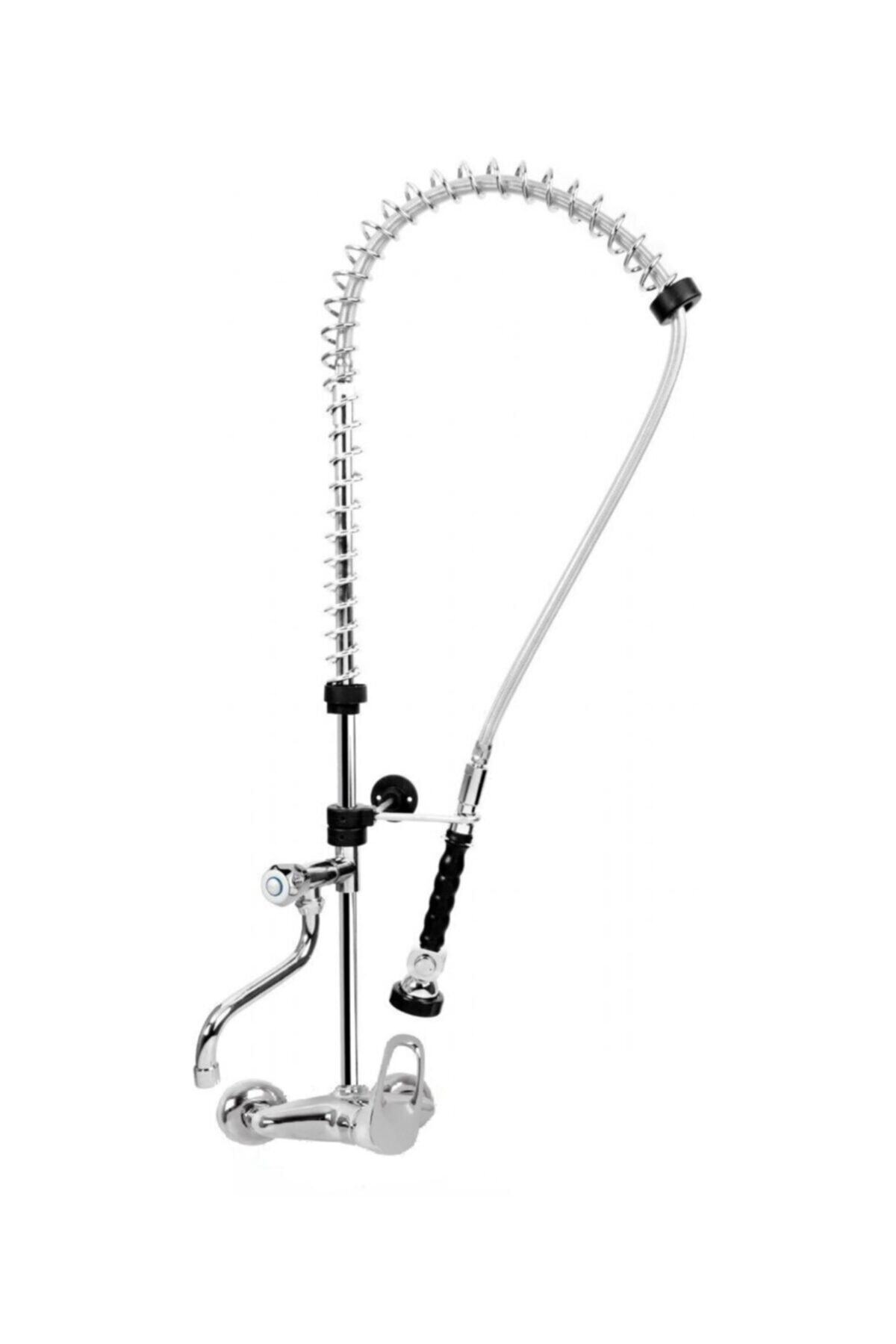 Prestige Option Mix Tam Endüstriyel Eviye Ön Yıkama Batarya Yüksek Çift Çıkış Duvardan