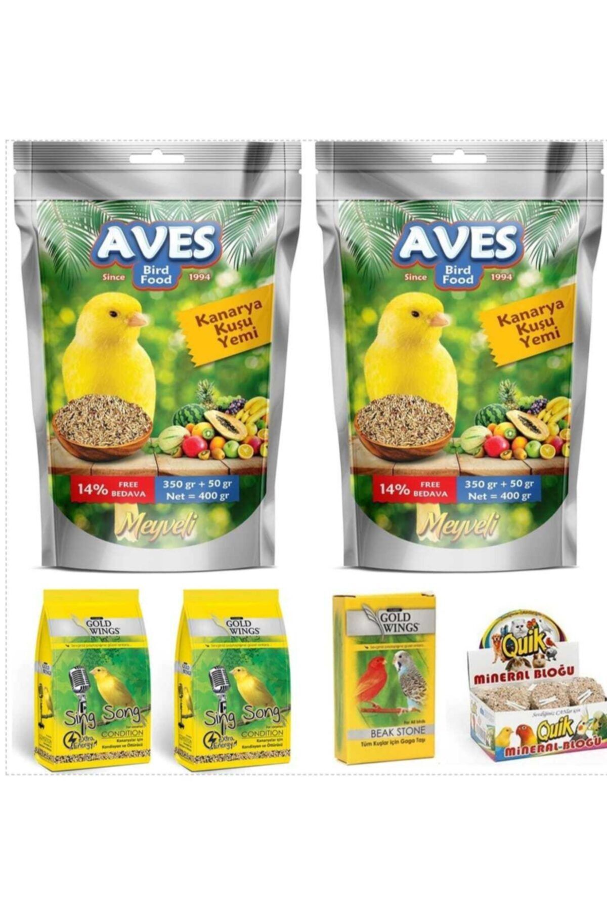 AVES Kanarya Yemi Ve Başlangıç Bakım Seti 6 Parça