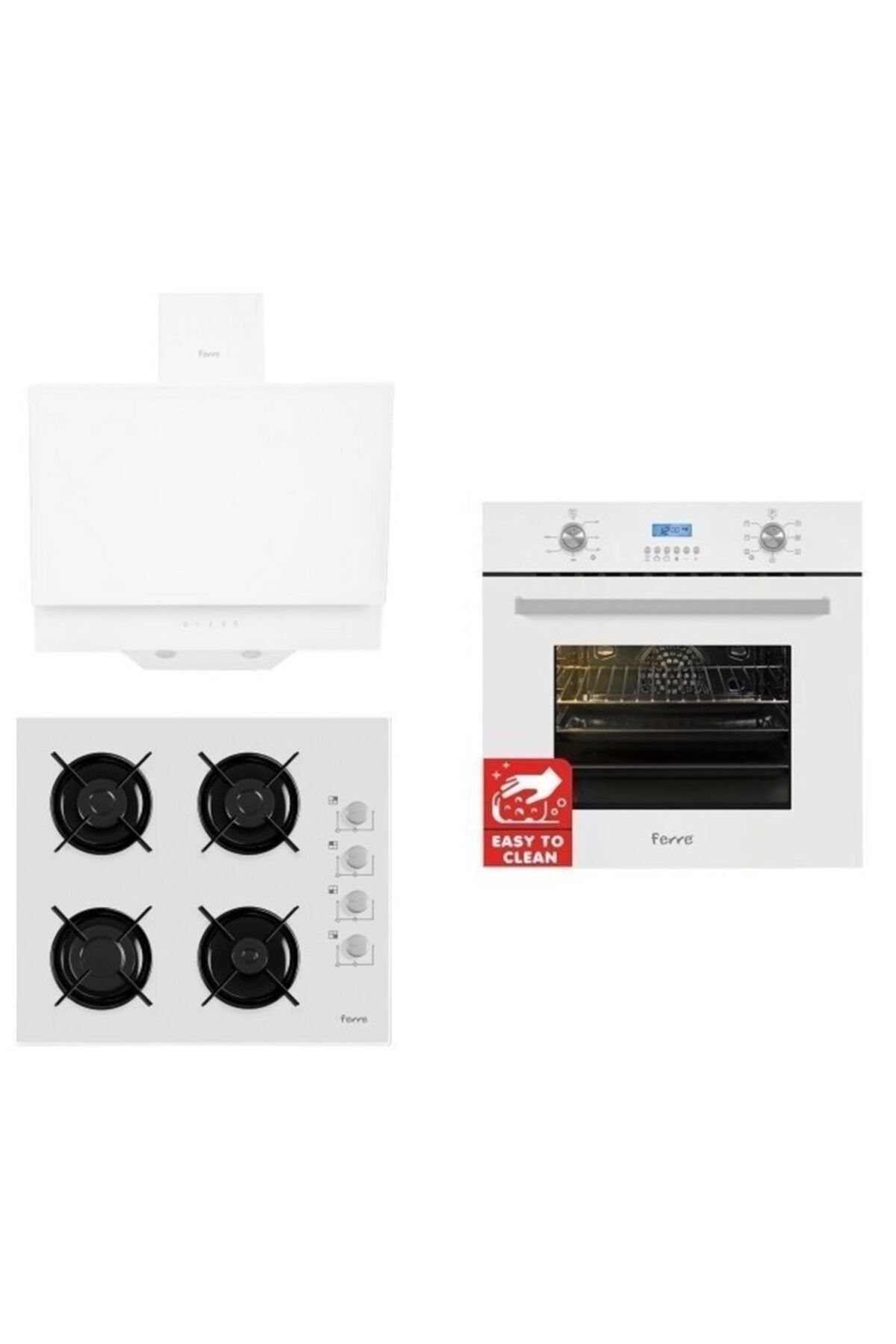 Ferre New Italiano White Lux 3'lü Ankastre Set ( 7001 + B2140 Ce + Fr D017 )