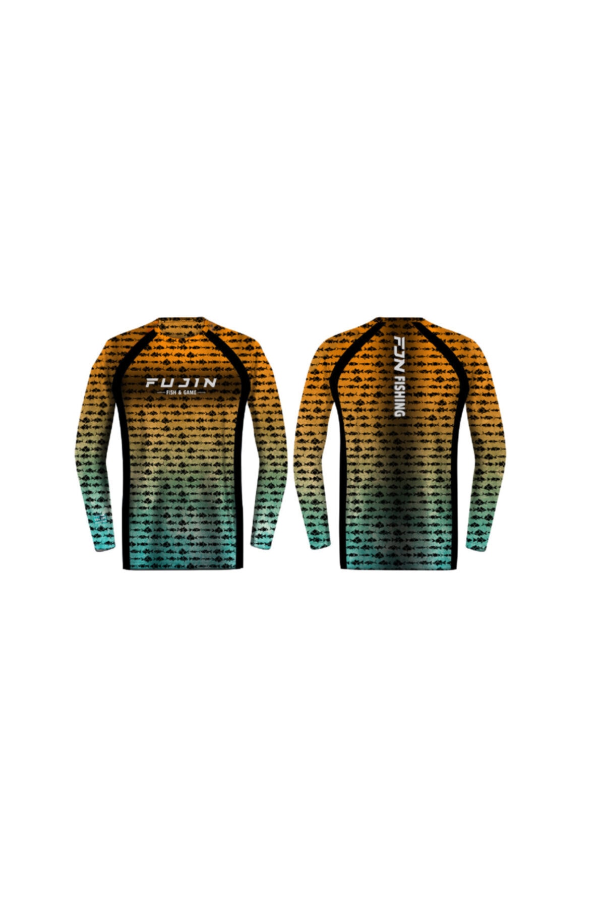 Fujin Performance T-shirt Aqua Orange Fish