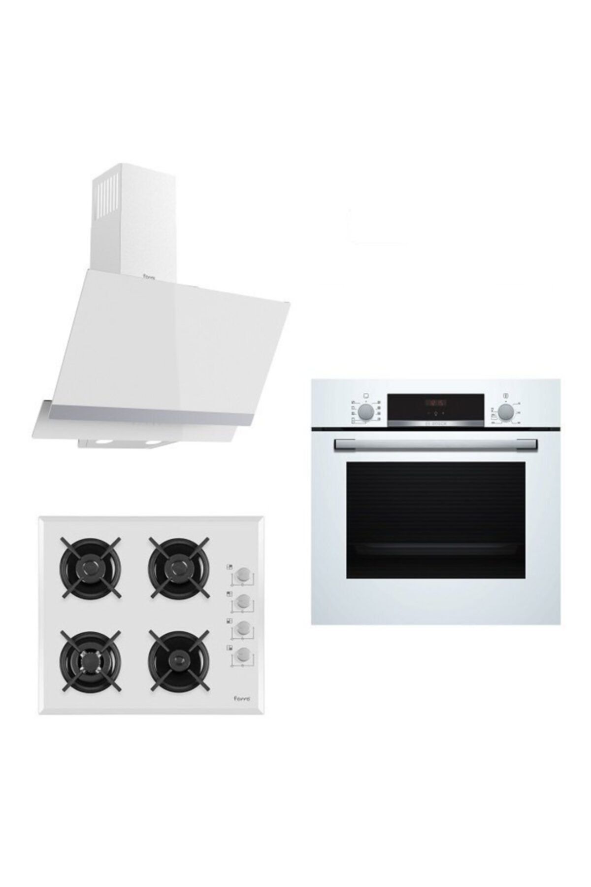 Bosch &ferre Daylight Wok Ankastre Set149 (hbf514bw0t+b1140wb+d026)