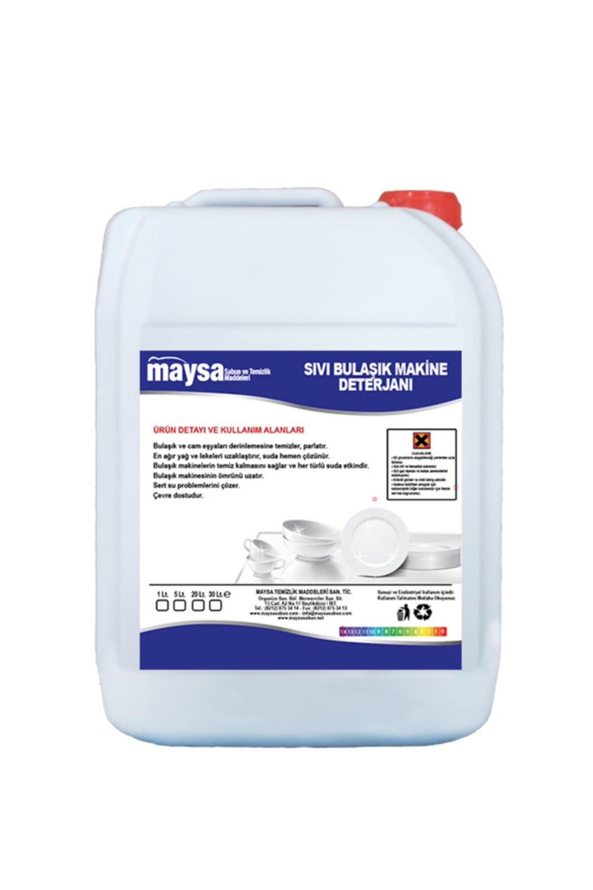 Maysa Sıvı Bulaşık Makine Deterjanı Ikisi Birarada 5 Lt. (EV TİPİ 180 YIKAMA PARLATICI DETERJAN)