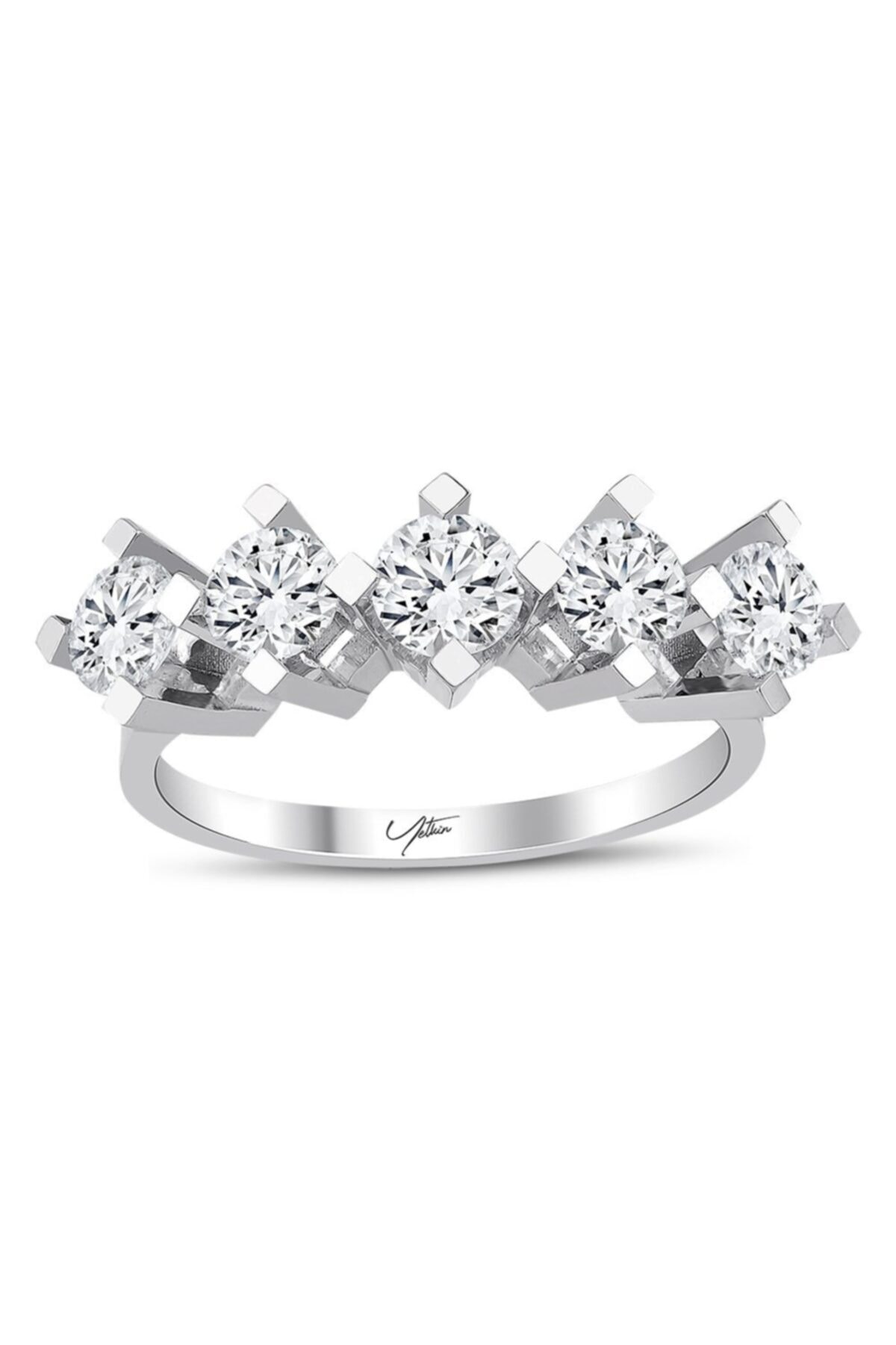 Yetkin Diamond 1.50 Karat E Color Hrd Sertifikalı Pırlanta Beştaş Yüzük