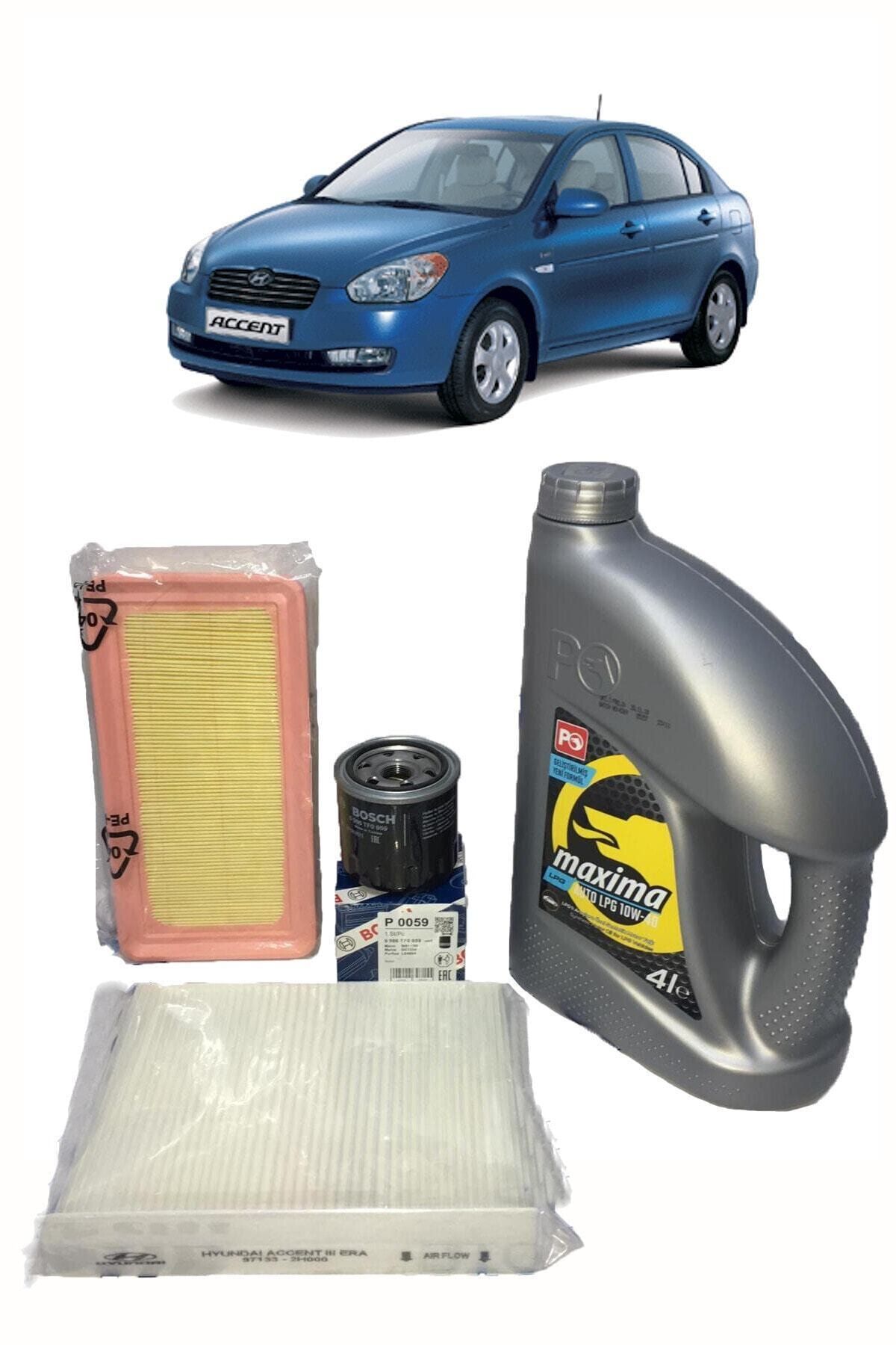 CARDANADAM Hyundai Accent Era 1.4 1.6 Benzinli Yağ Bakım Seti Yağ Ve Yağ Filtresi Polen Ve Hava Filtresi