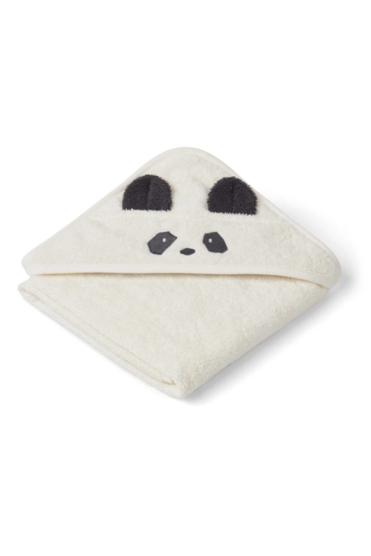 Alpar Tekstil Outlet Ürünü Bebek Banyo Havlu Kundak 100x100cm-panda/krem