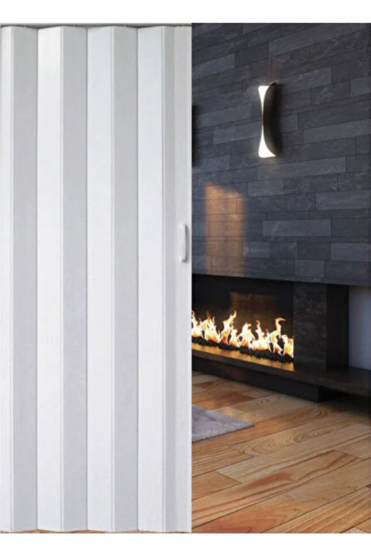 Depodeco Pvc Katlanan Akordiyon Kapı Beyaz 82x203 cm