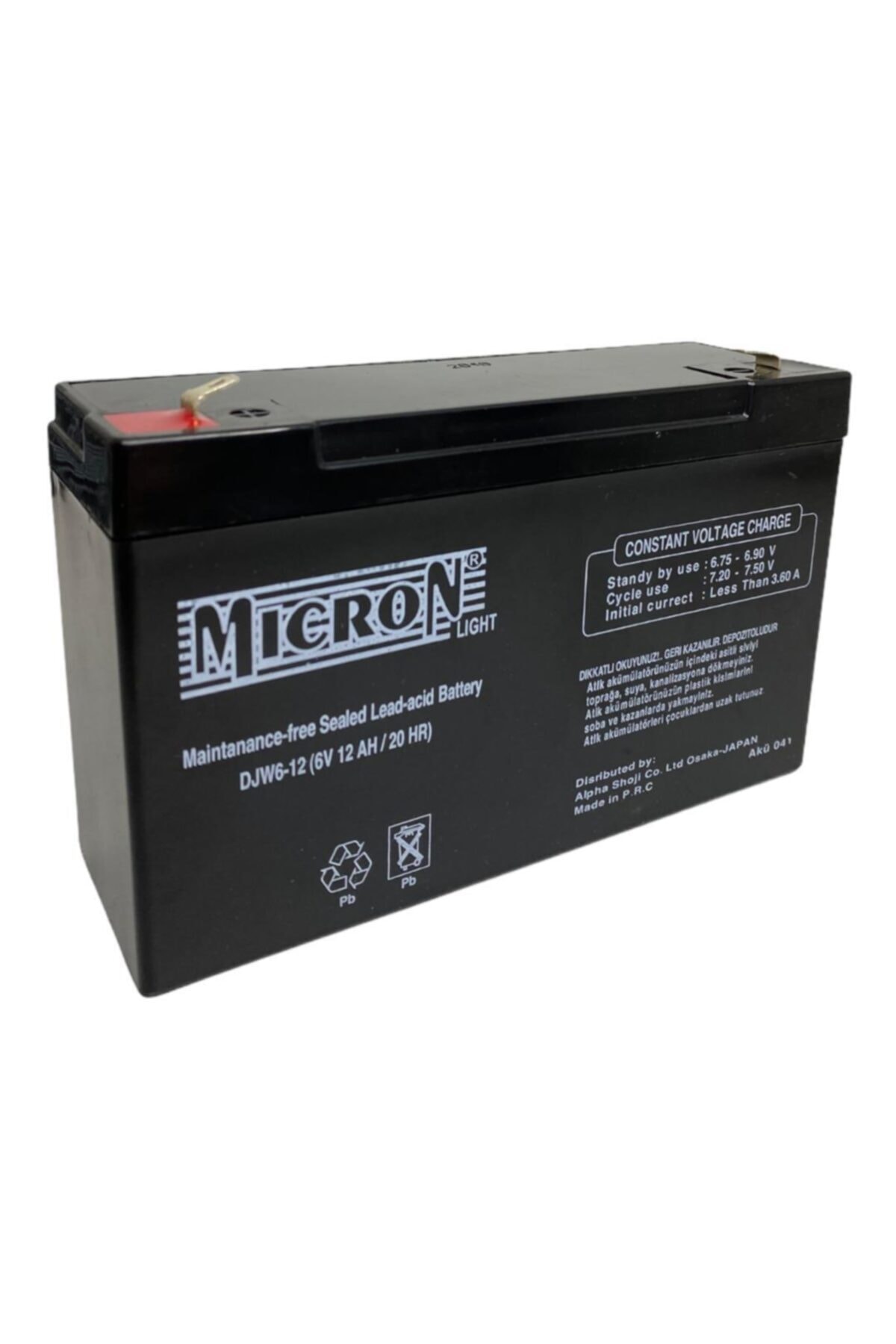 Micron 6v 12 Ah Kuru Bakımsız Akü Mıcron Marka